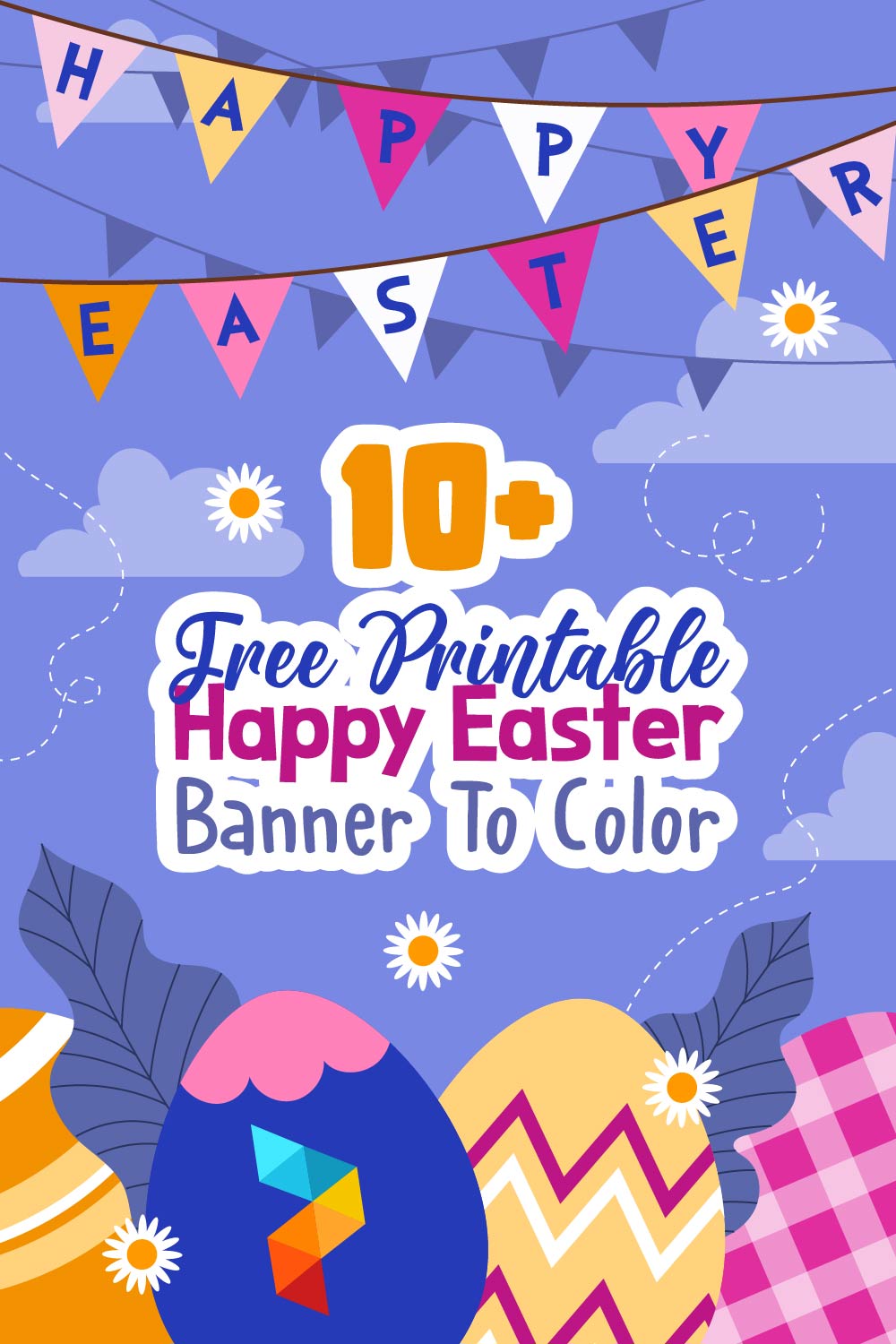 Happy Easter Banner To Color Happy Easter Banner To Color