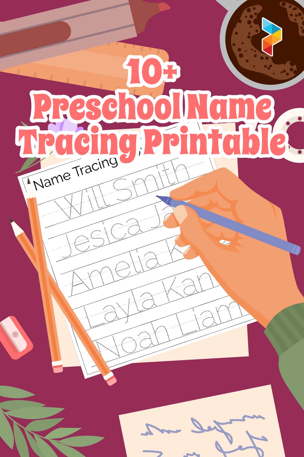 Preschool Name Tracing Printable