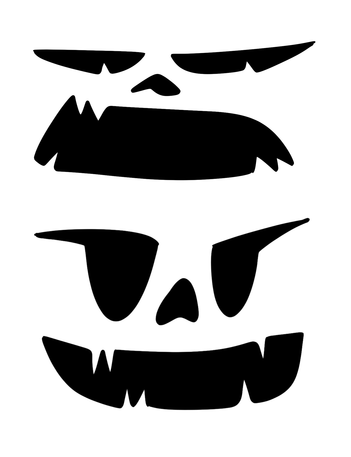 Creepy Jack-O-Lantern Face Patterns Printable Creepy Jack-O-Lantern Face Patterns Printable