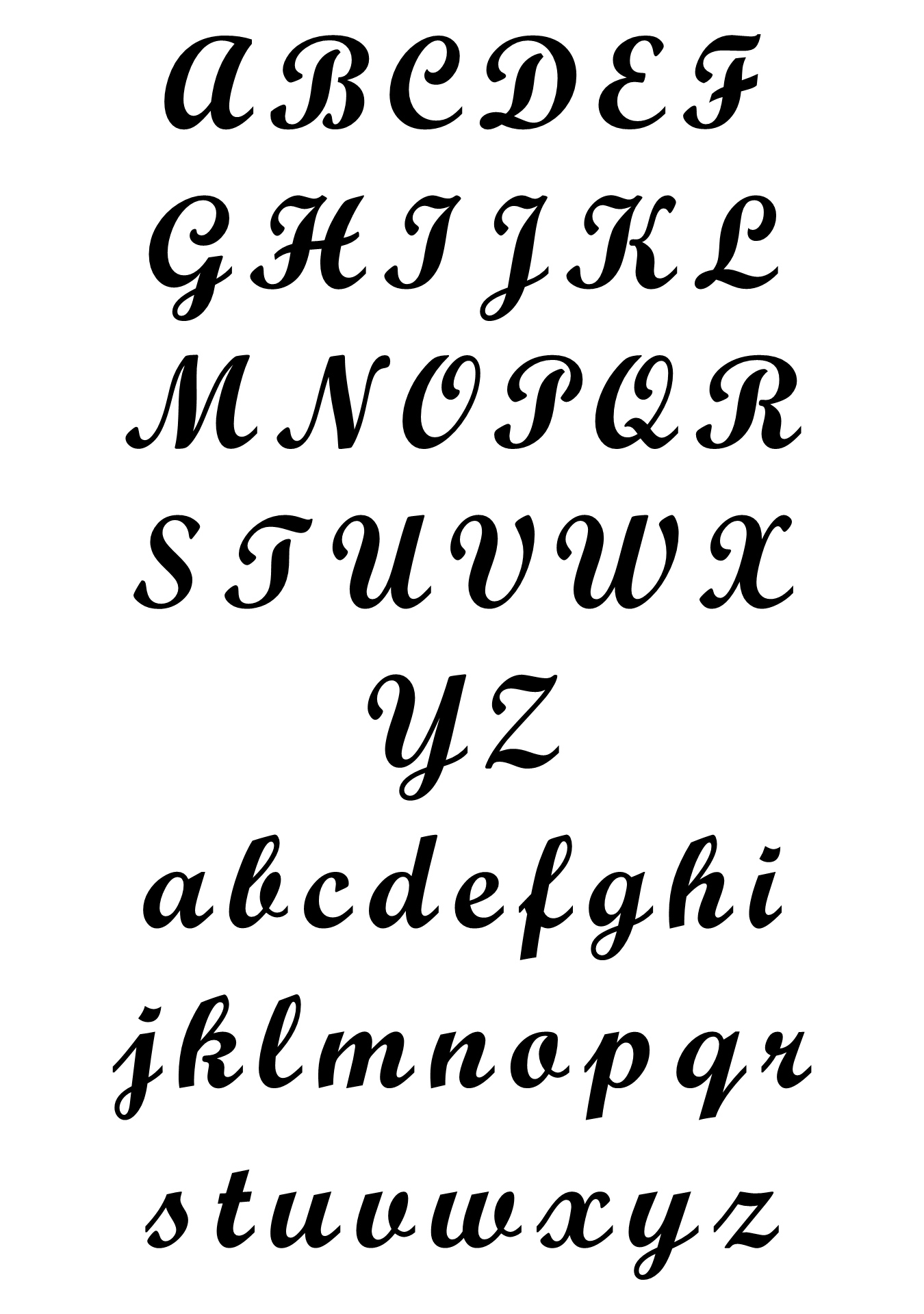 Cursive Alphabet Letters Printable Cutouts Cursive Alphabet Letters Printable Cutouts