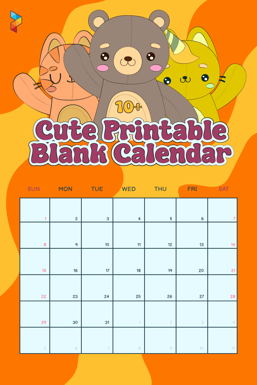 Cute  Blank Calendar