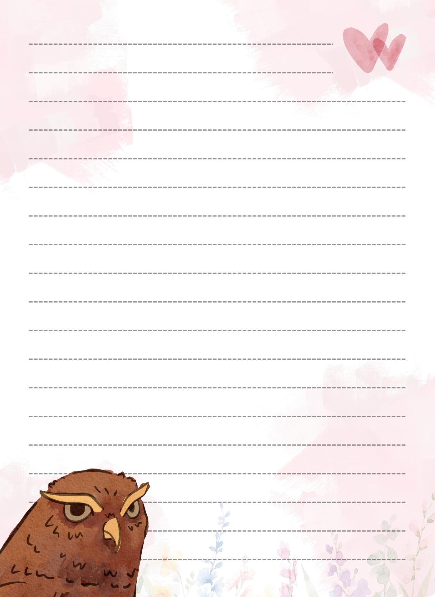 Cute Owls Love Letter Writing Papers