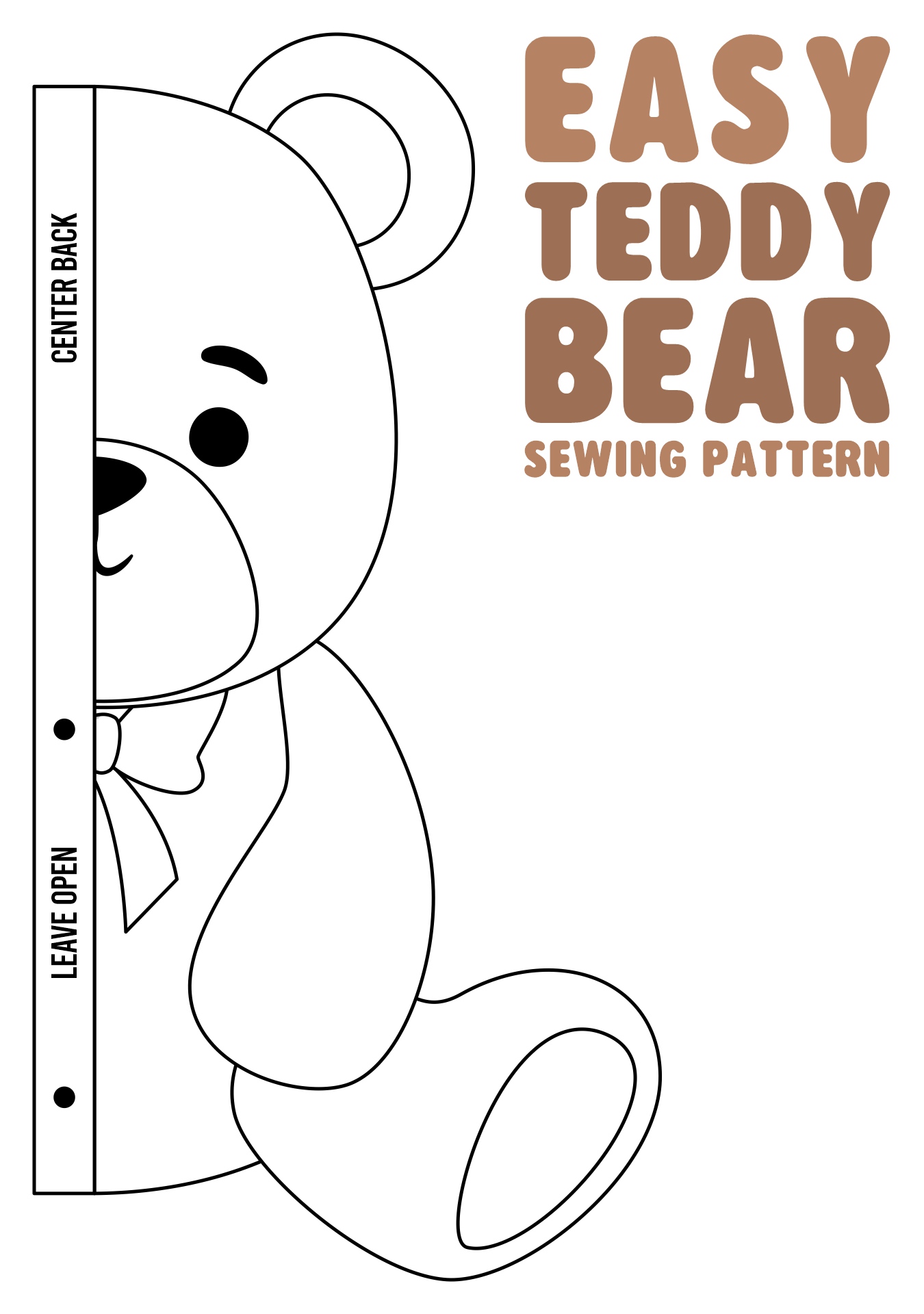 Easy Teddy Bear Sewing Pattern Printable