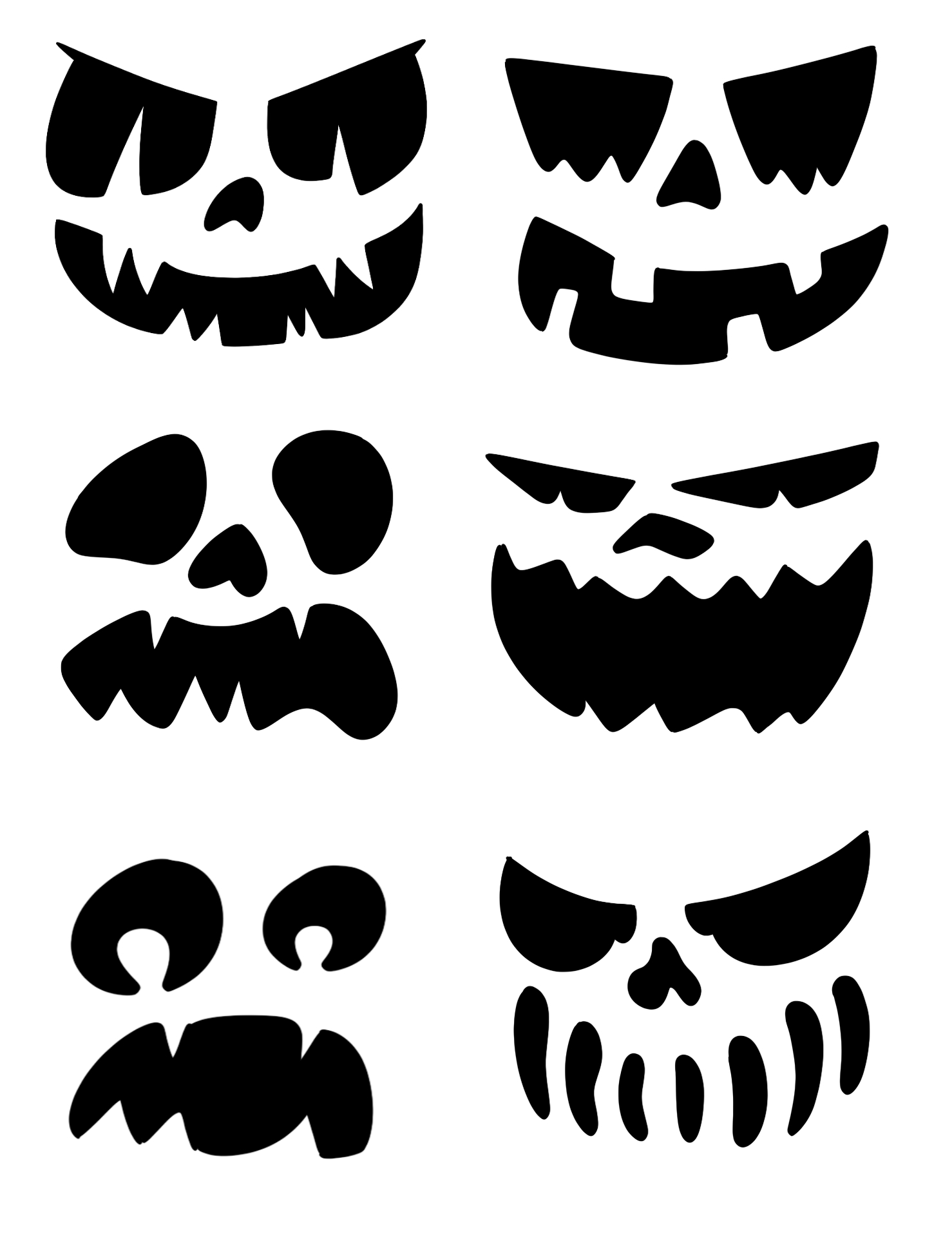 Eerie Pumpkin Face Carving Templates Printable Eerie Pumpkin Face Carving Templates Printable