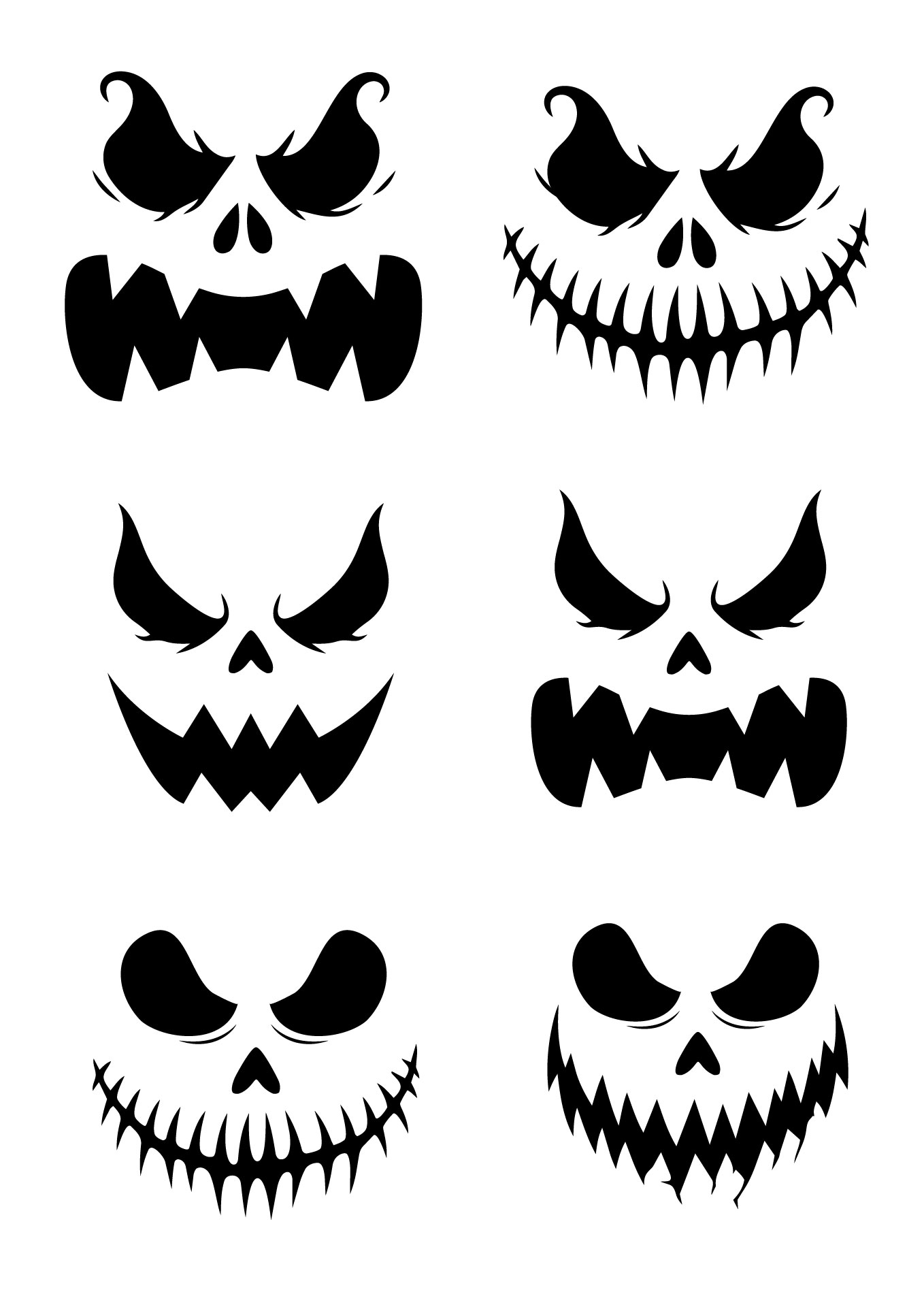 Eerie Pumpkin Stencils Printable Template
