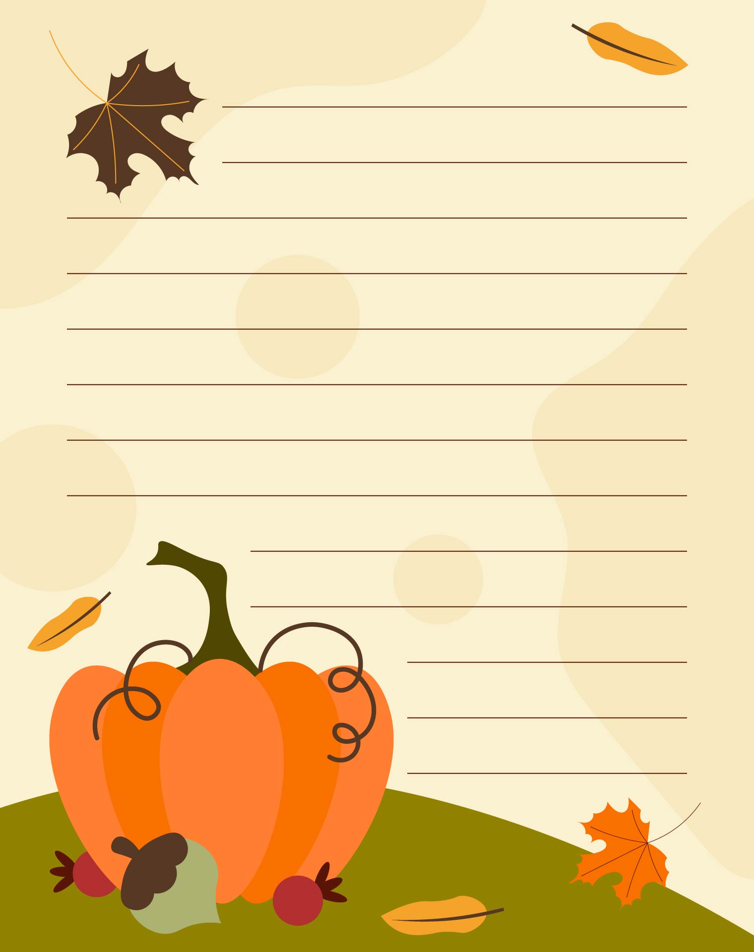 Fall Leaves Thanksgiving Letterhead