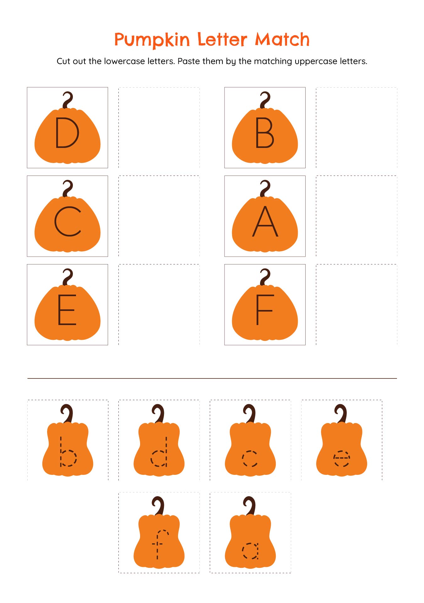 Fall Pumpkin Alphabet Matching Preschool Worksheets Fall Pumpkin Alphabet Matching Preschool Worksheets