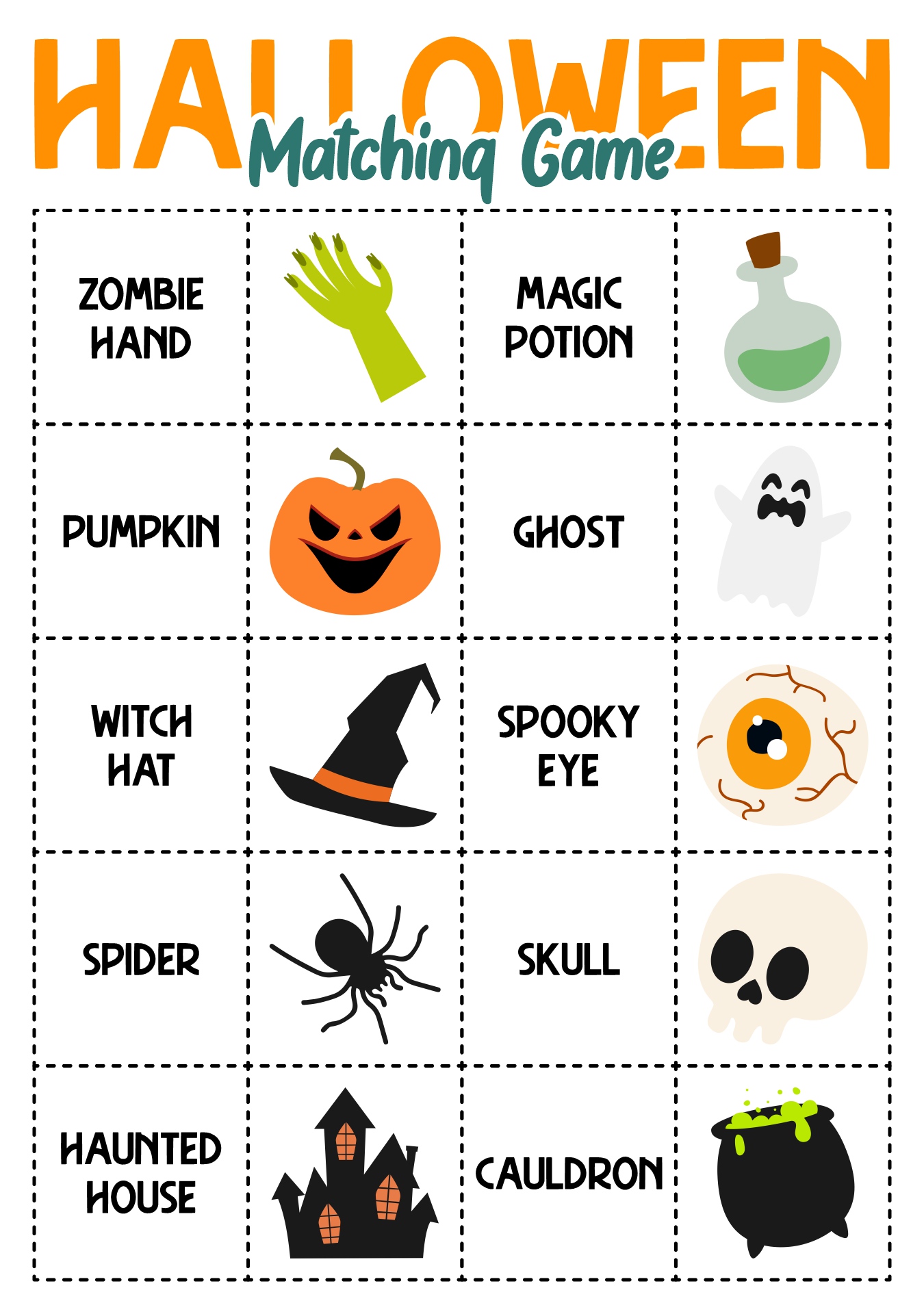 Halloween Themed Match Game Printables for Toddlers Halloween Themed Match Game Printables for Toddlers
