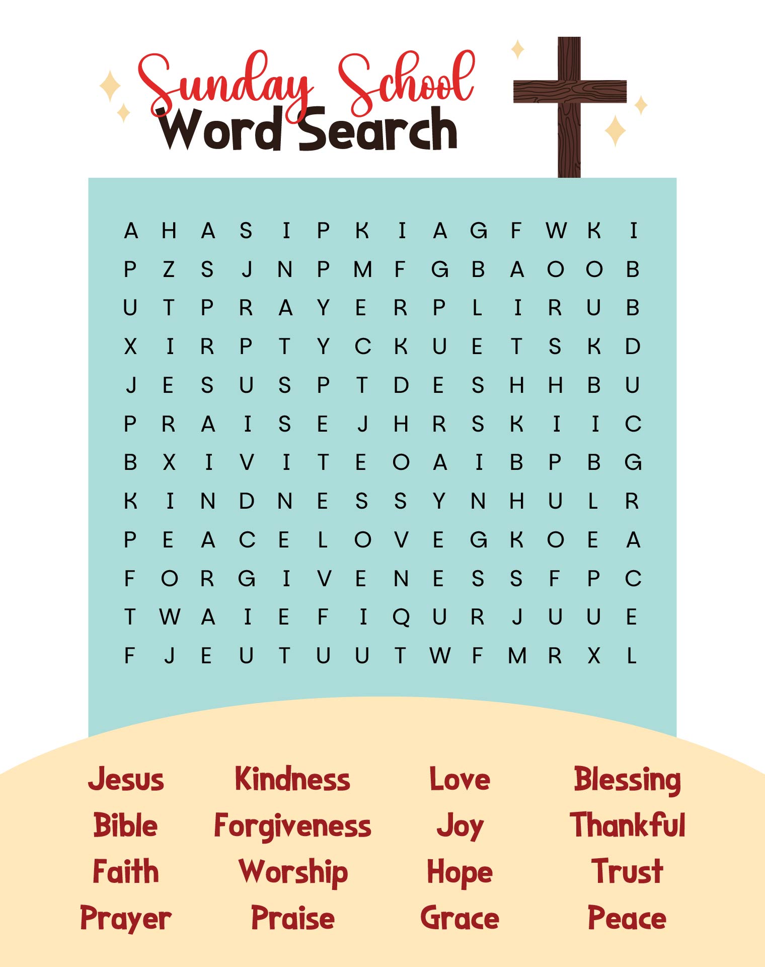 Kids Sunday School Printable Word Search Puzzles Kids Sunday School Printable Word Search Puzzles