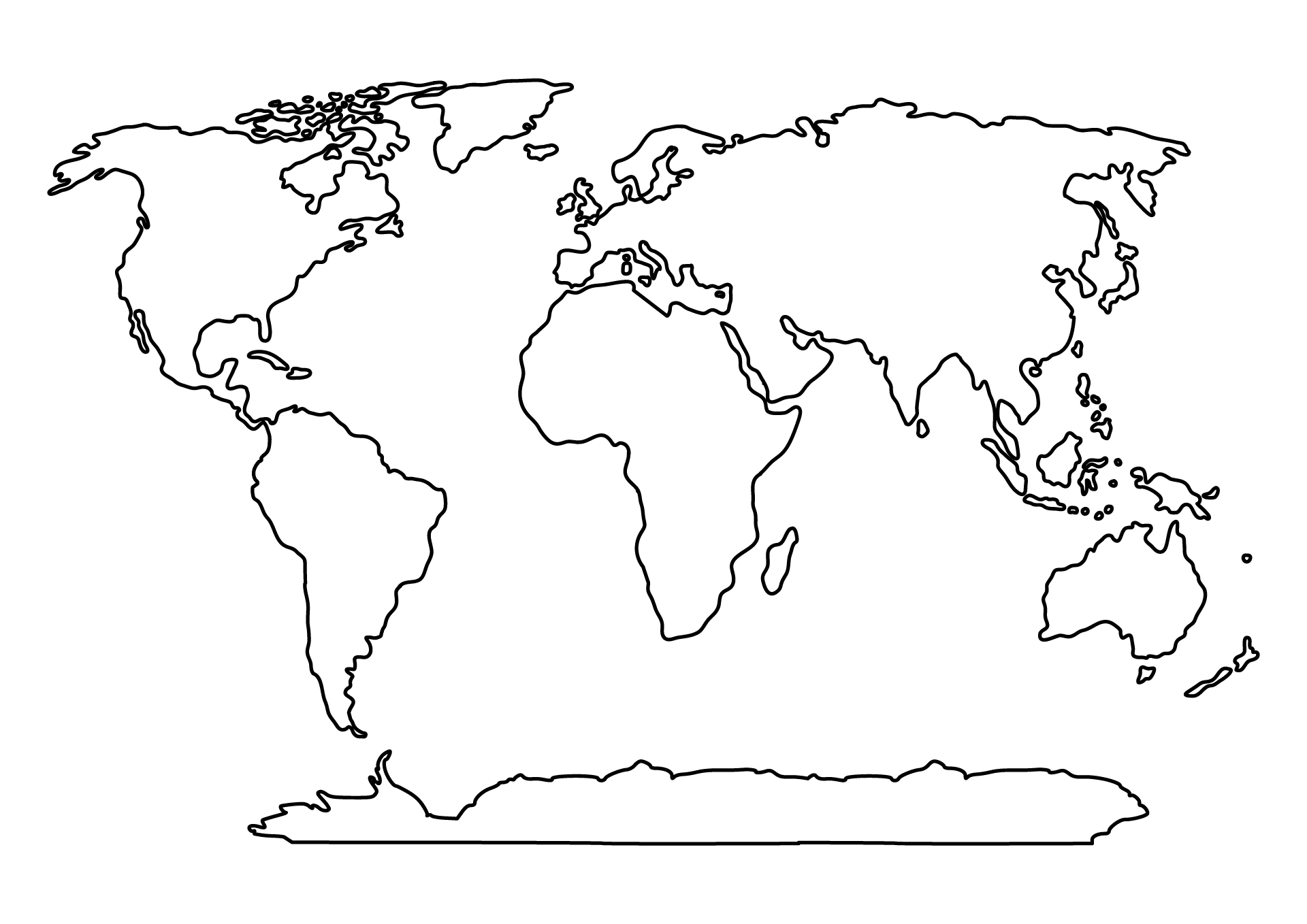 Large Blank World Maps for Classroom