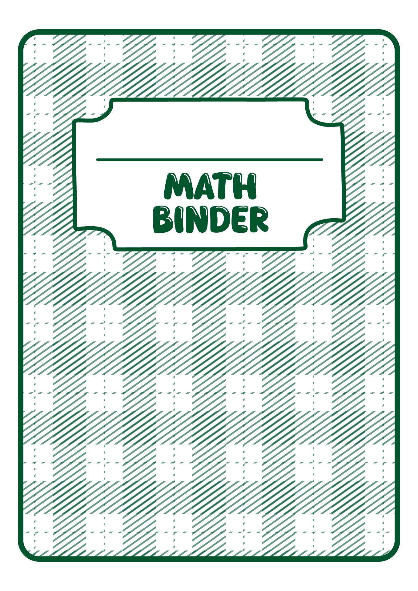 Math Binder Cover Printable for Students Math Binder Cover Printable for Students