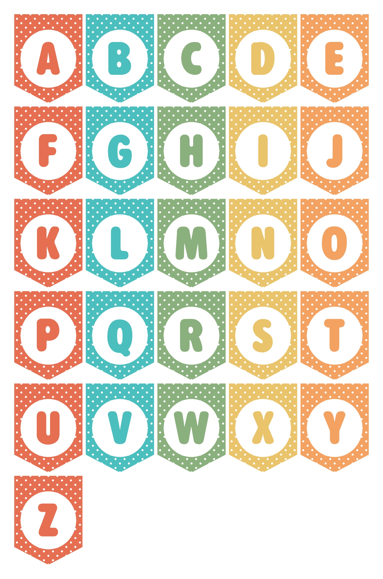 Polka Dot Classroom Alphabet Wall Decor Polka Dot Classroom Alphabet Wall Decor