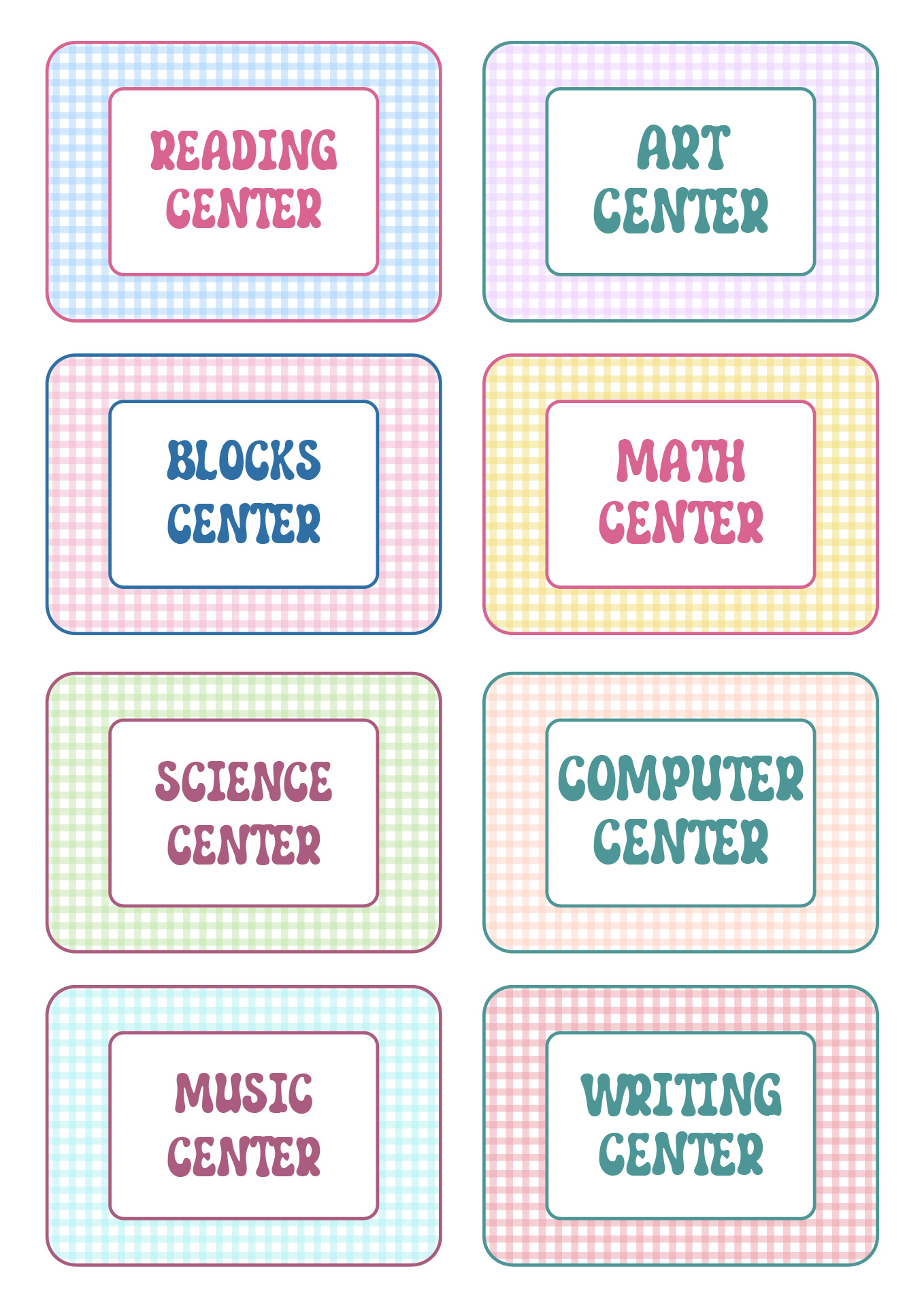 Preschool Learning Center Labels Printables Preschool Learning Center Labels Printables