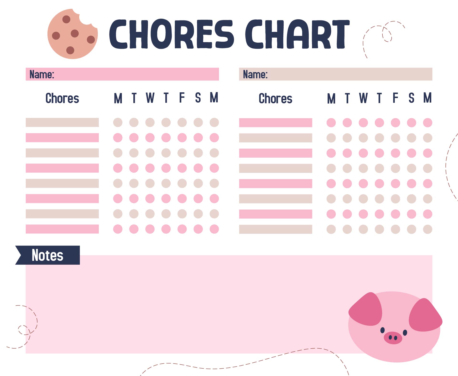 Printable Chore Charts for Roommates