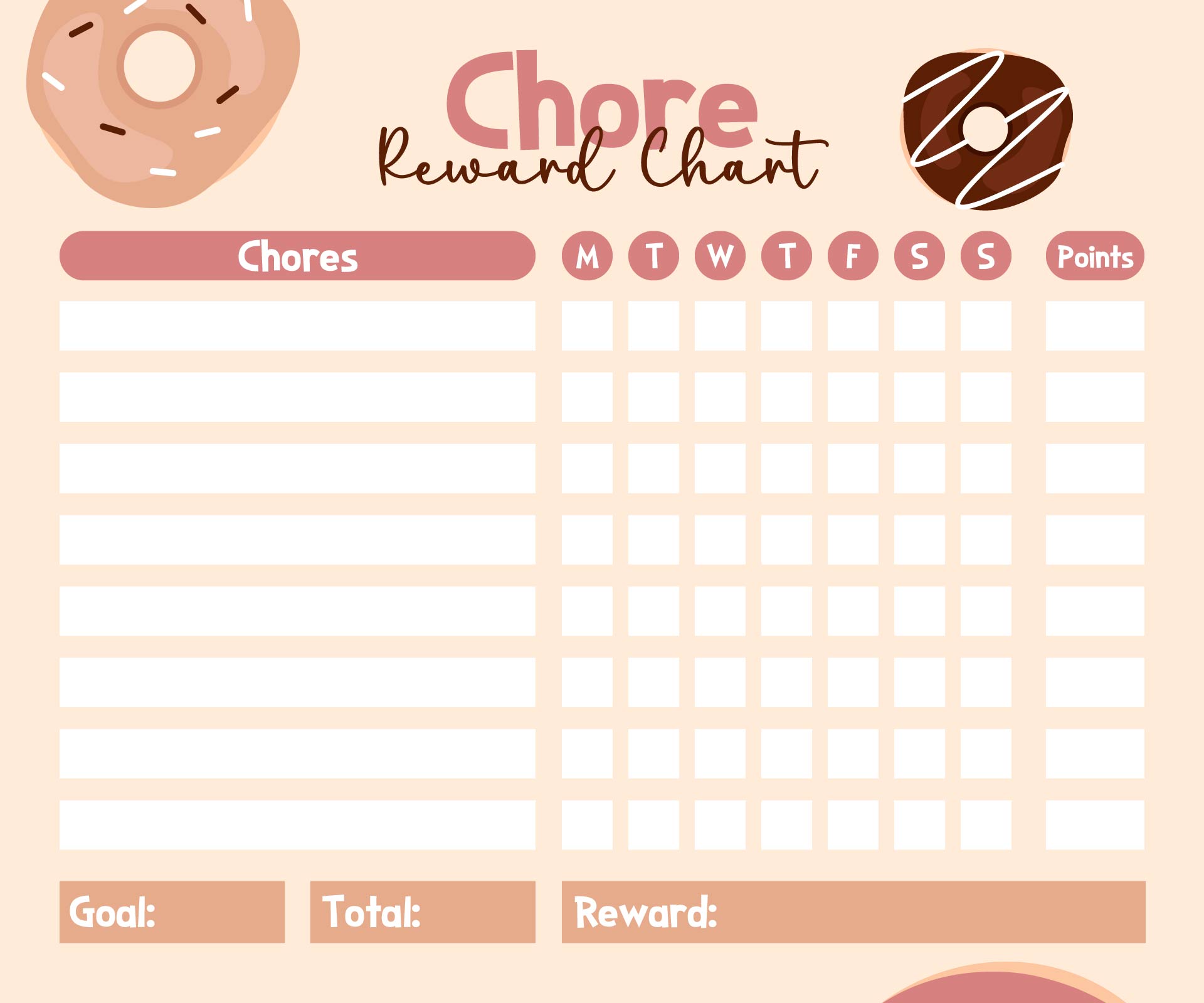 Printable Chore Reward Charts