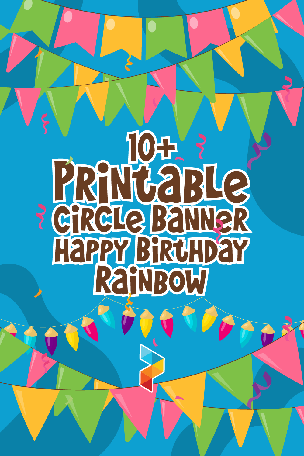 Printable Circle Banner Happy Birthday Rainbow