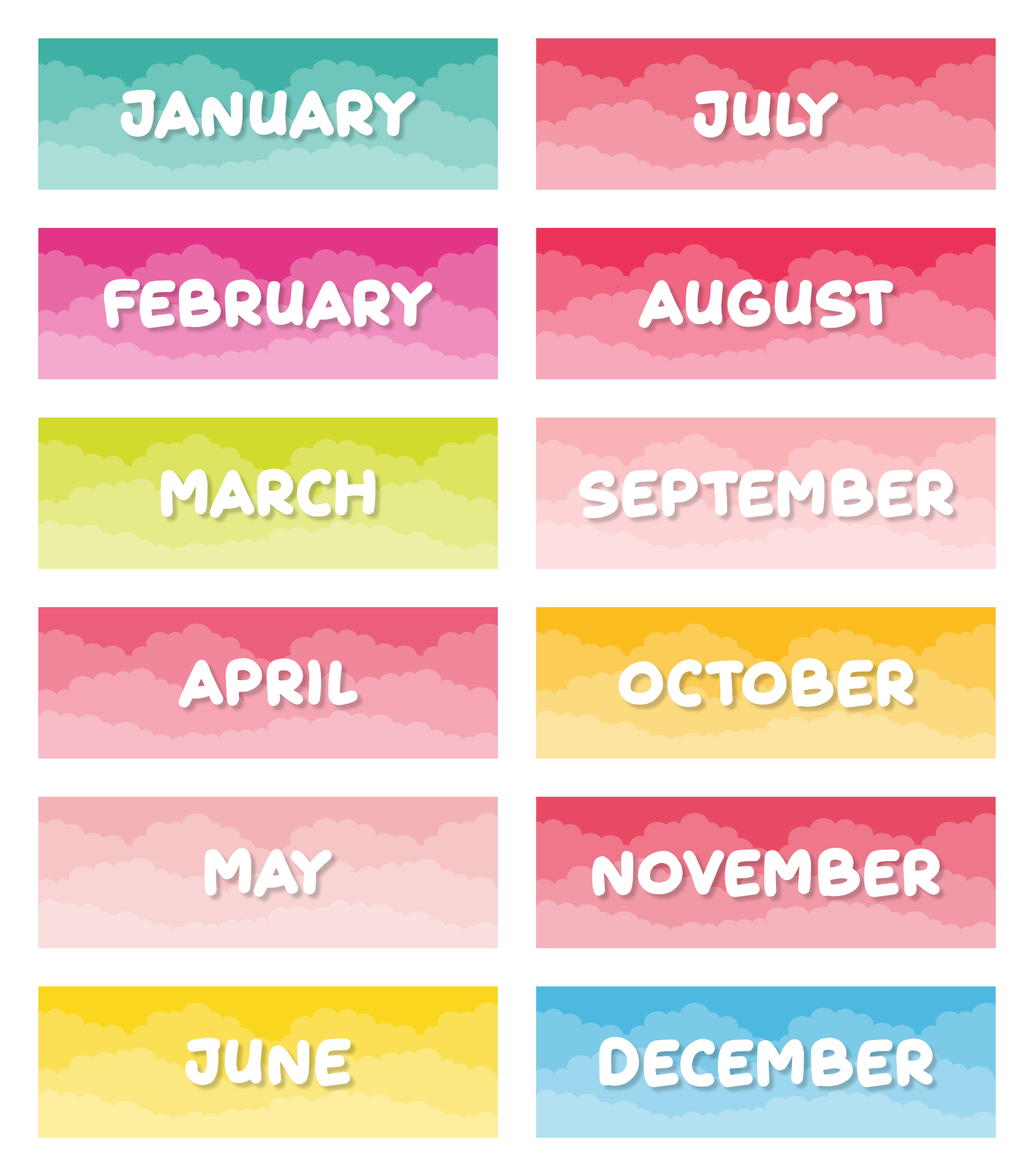Printable Classroom Calendar Monthly Headers Printable Classroom Calendar Monthly Headers