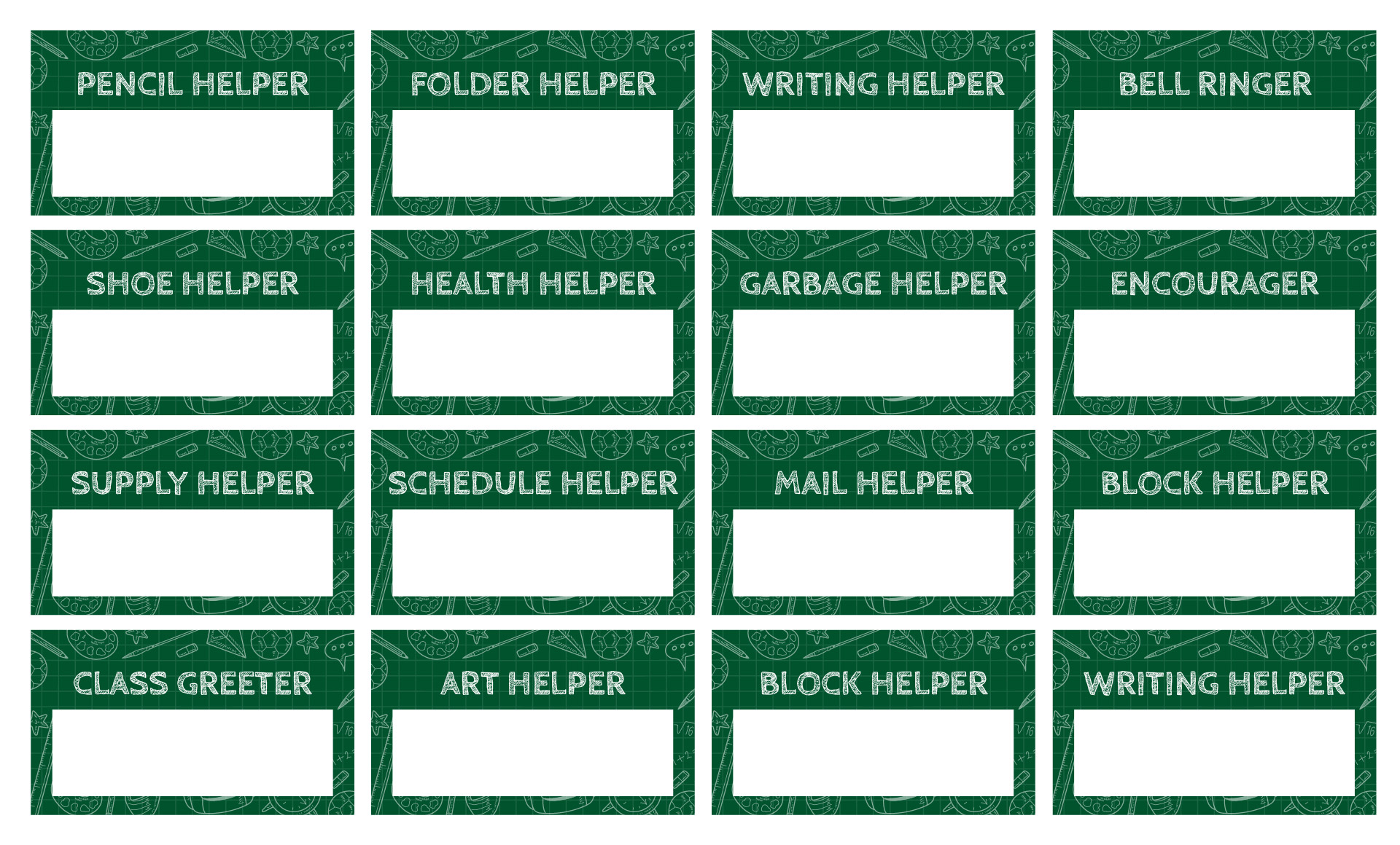 Printable Classroom Job Chart Signs Printable Classroom Job Chart Signs