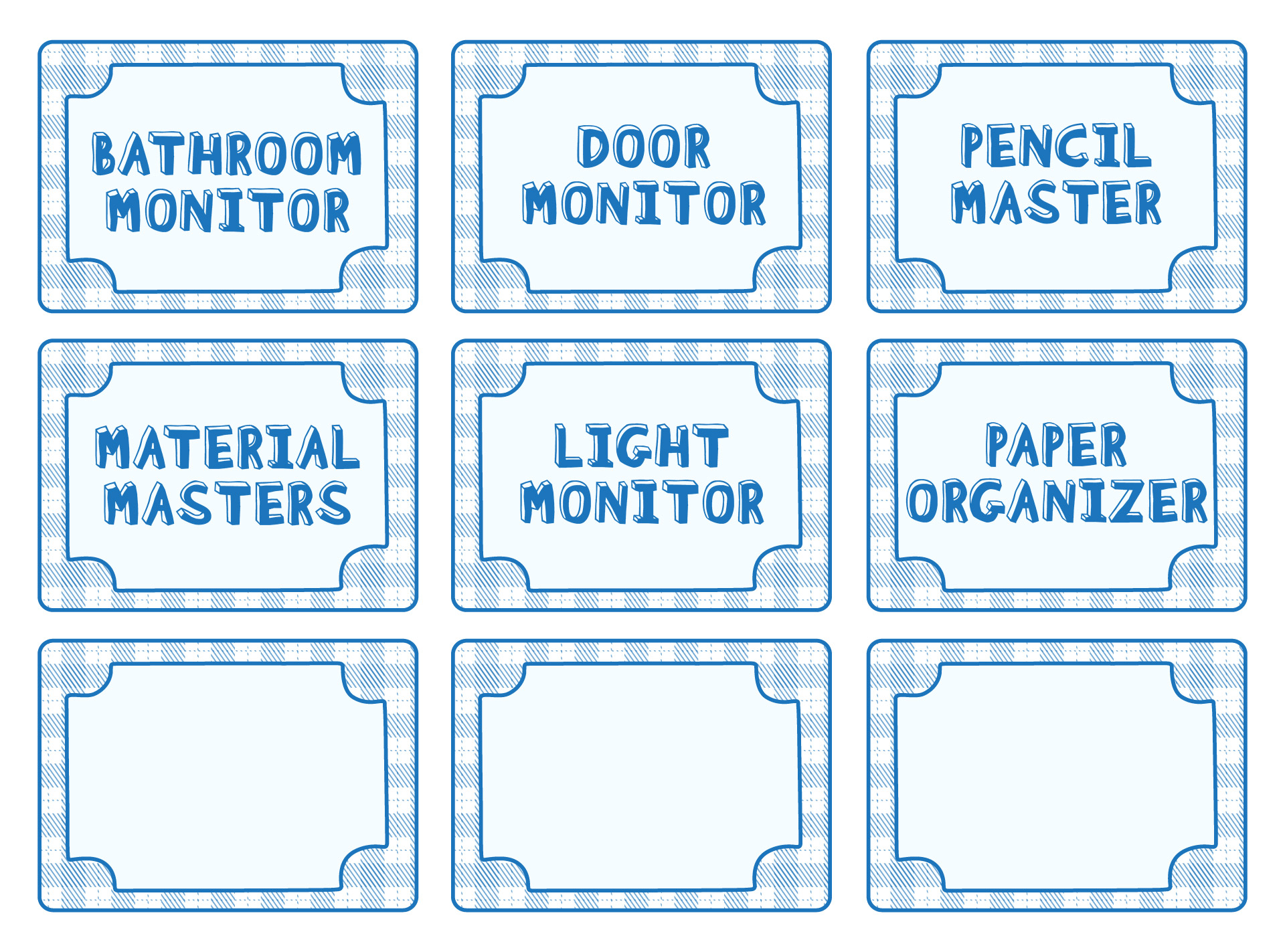 Printable Classroom Role Cards Printable Classroom Role Cards