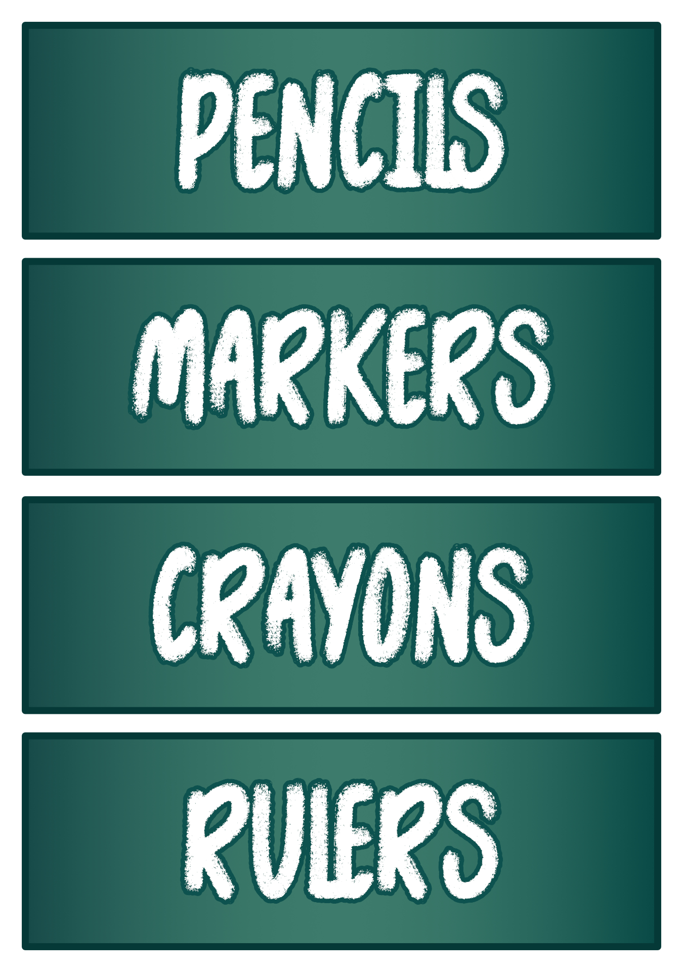 Printable Classroom Station Labels