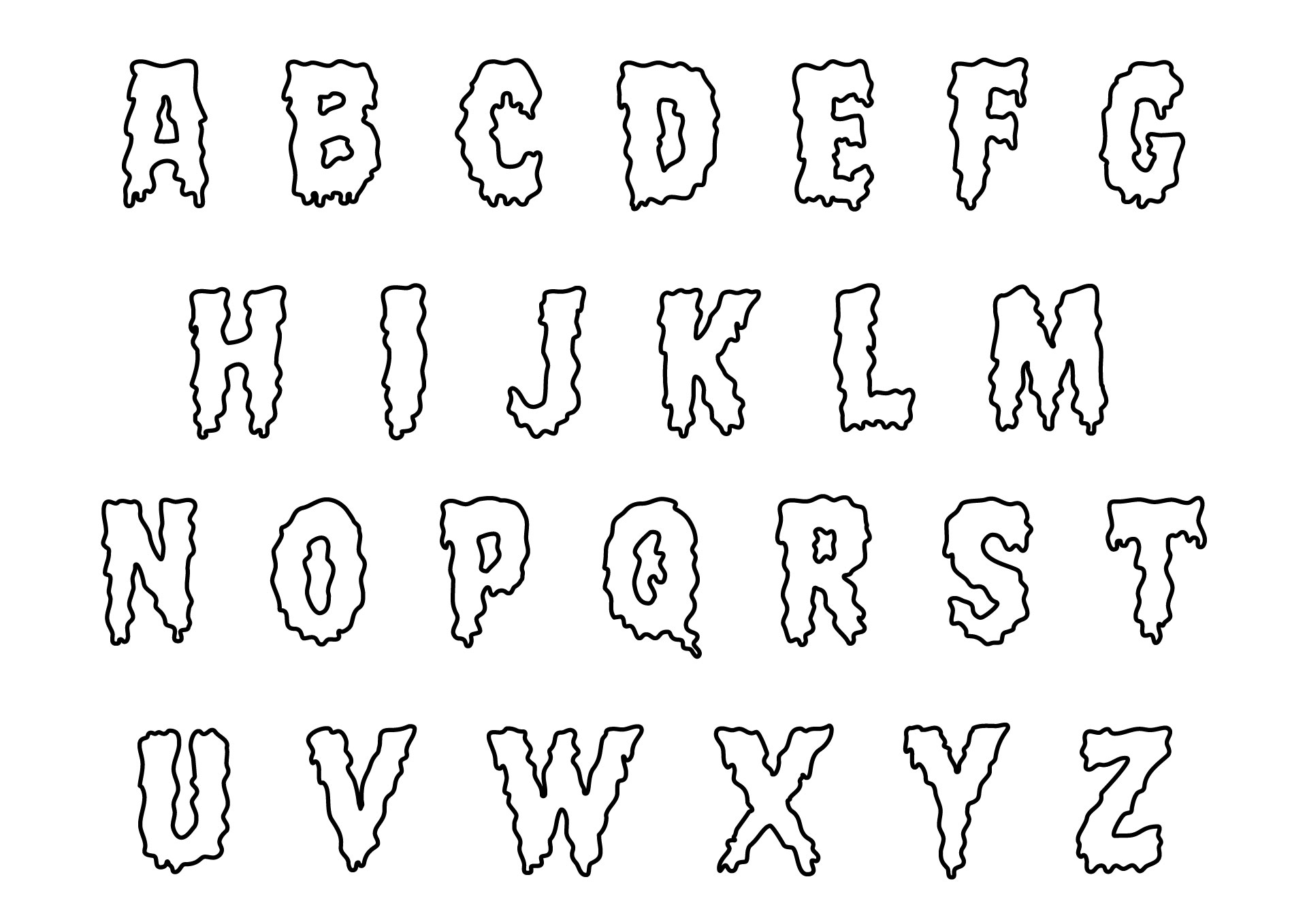 Printable Haunted Style Letters
