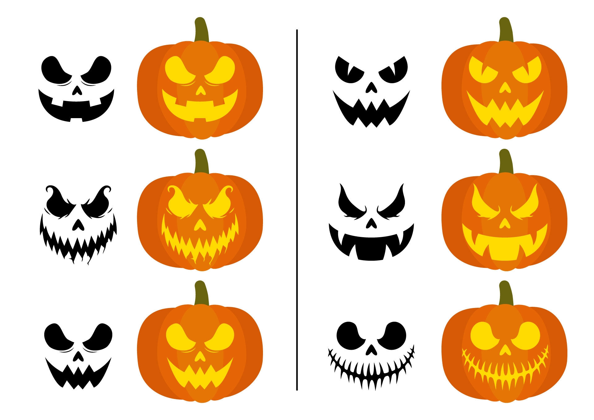 Printable Horror Themed Pumpkin Carving Patterns