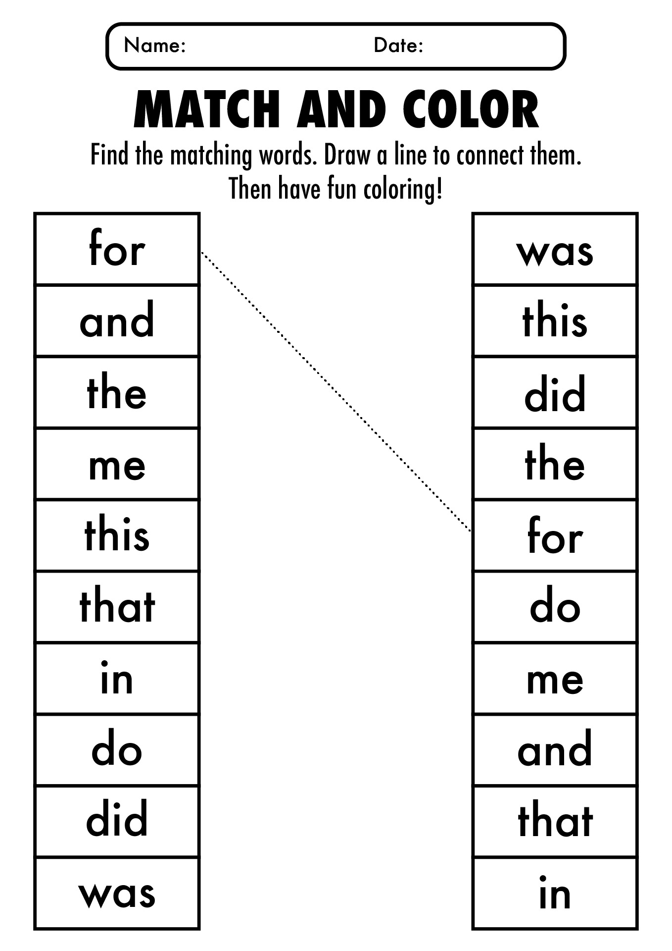 Printable Kindergarten Sight Words Activities Printable Kindergarten Sight Words Activities