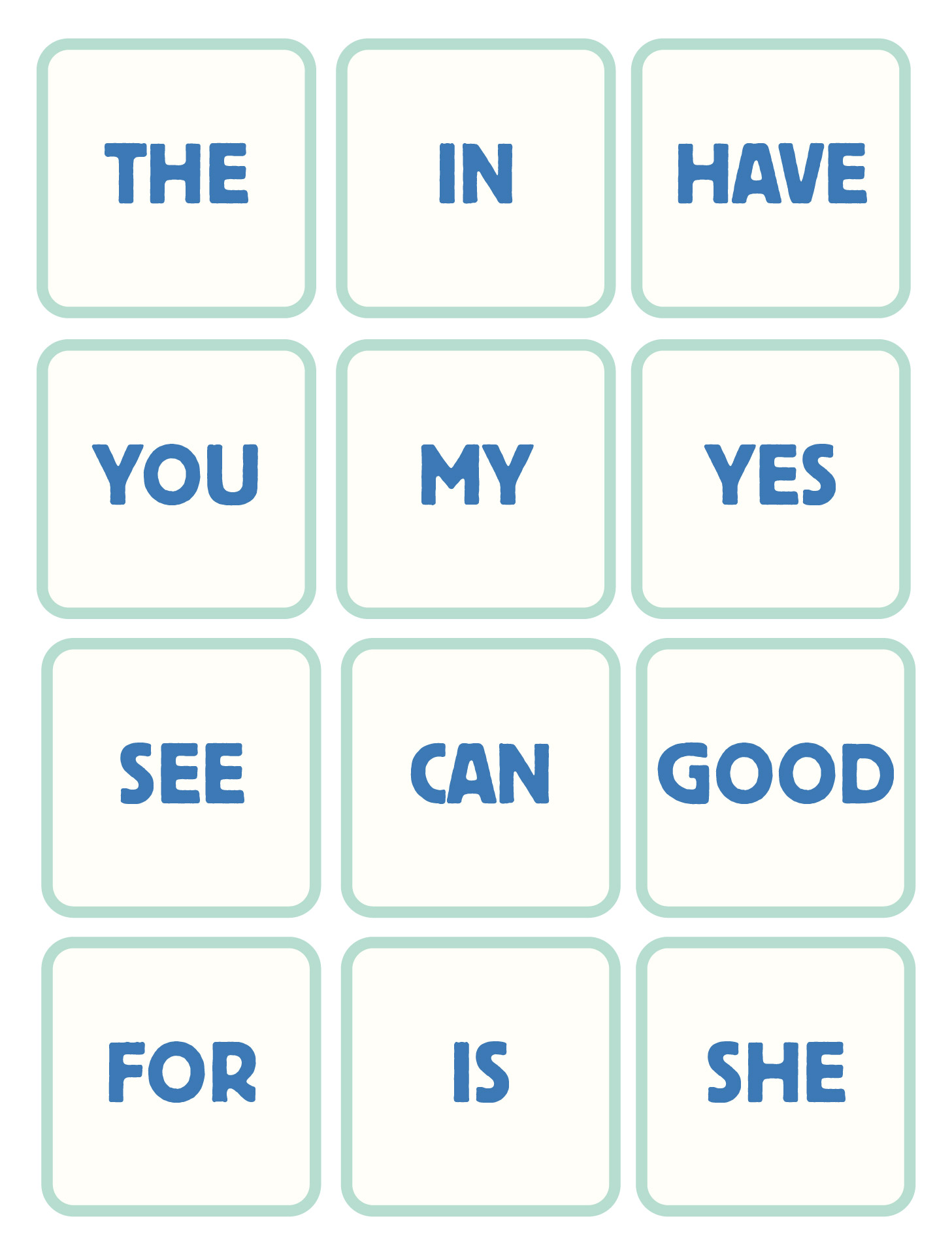Printable Kindergarten Sight Words Flashcards Printable Kindergarten Sight Words Flashcards