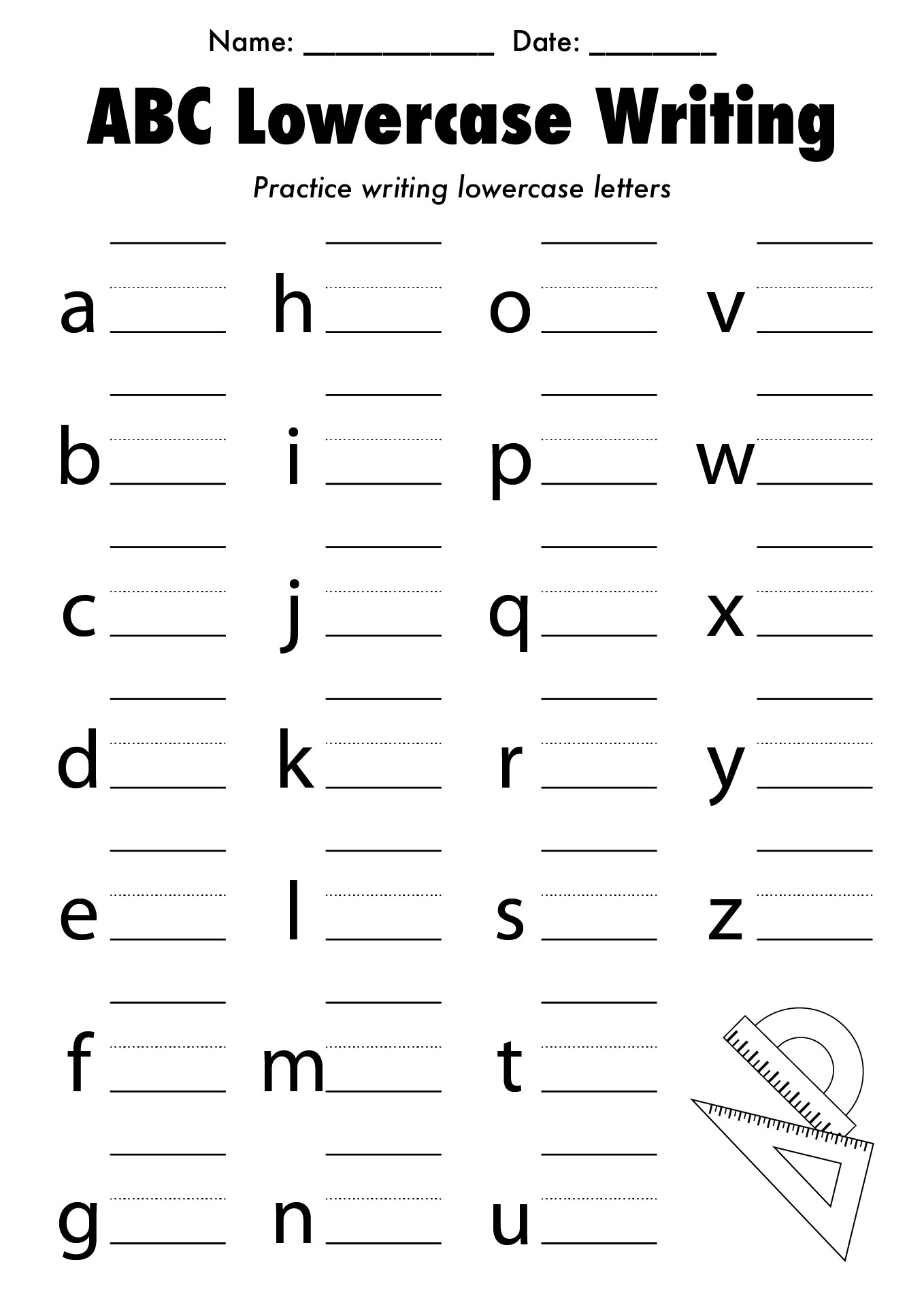 Printable Lower Case ABC Letters Worksheets Printable Lower Case ABC Letters Worksheets
