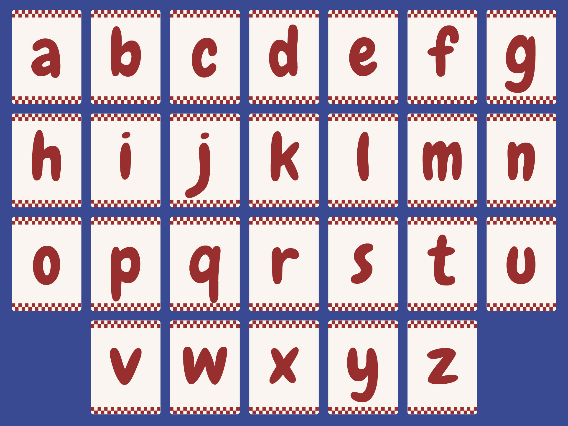 Printable Lower Case Alphabet Flashcards Printable Lower Case Alphabet Flashcards