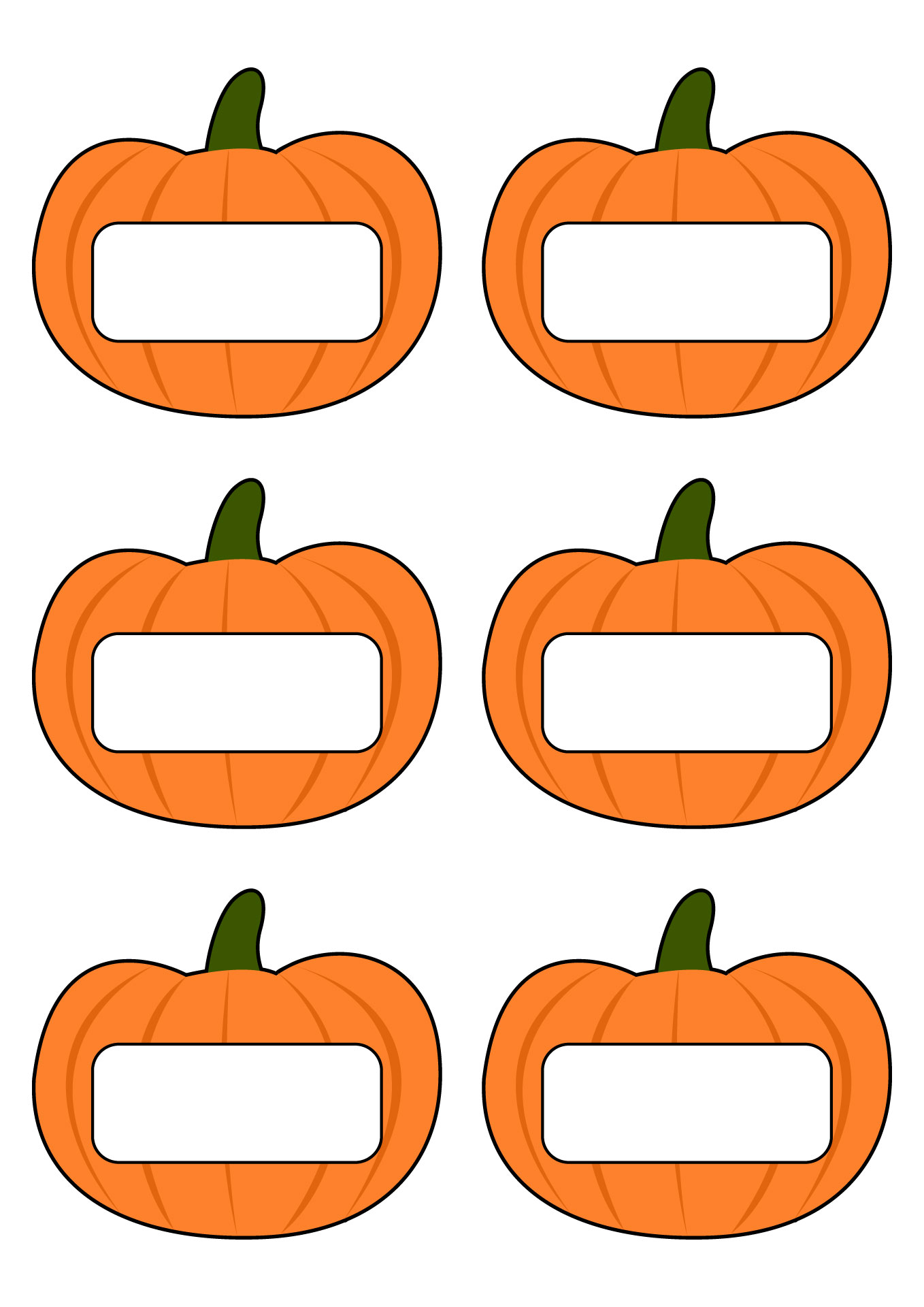 Printable Orange Pumpkin Labels Printable Orange Pumpkin Labels