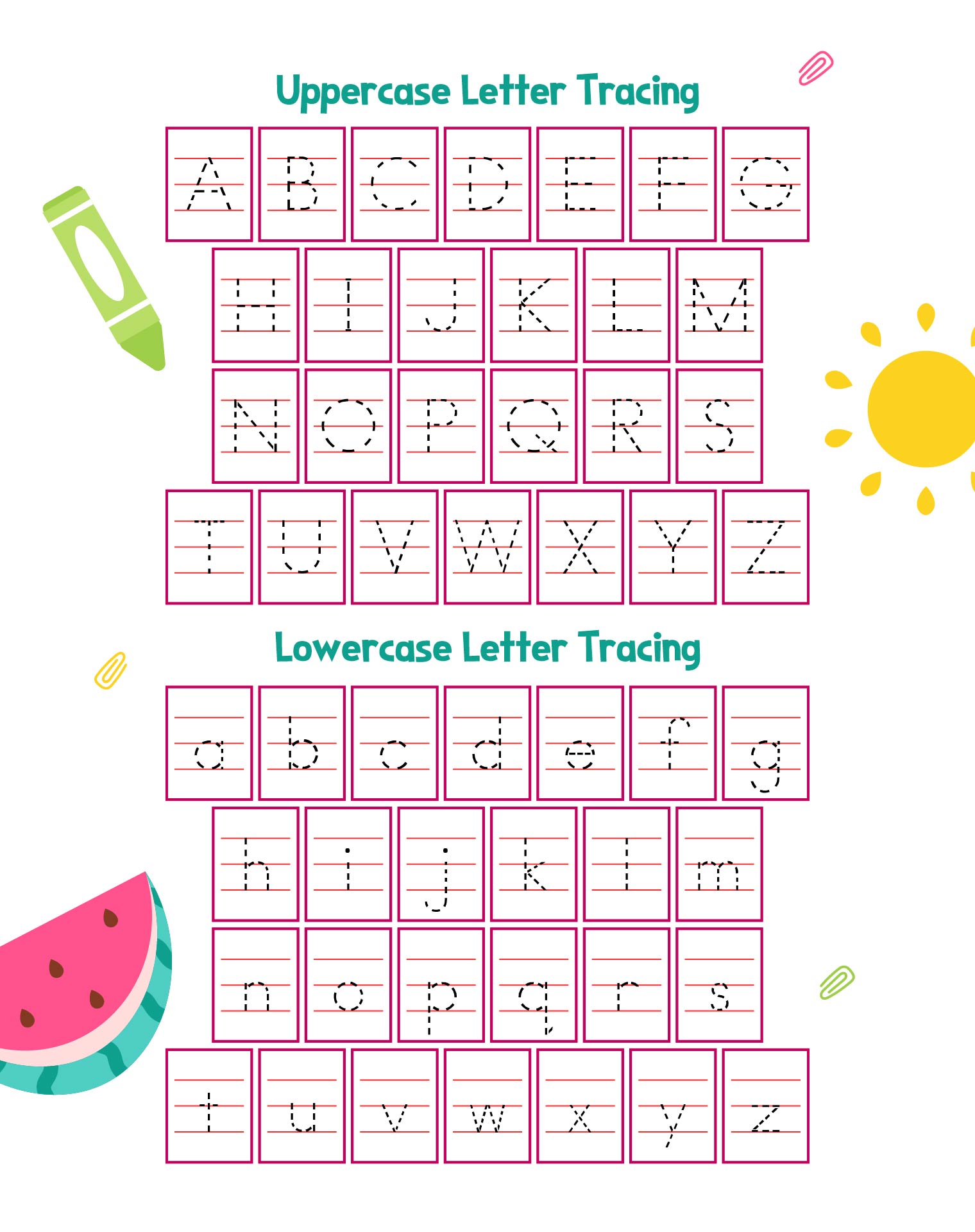 Printable Traceable Alphabet Worksheets for Kindergarten