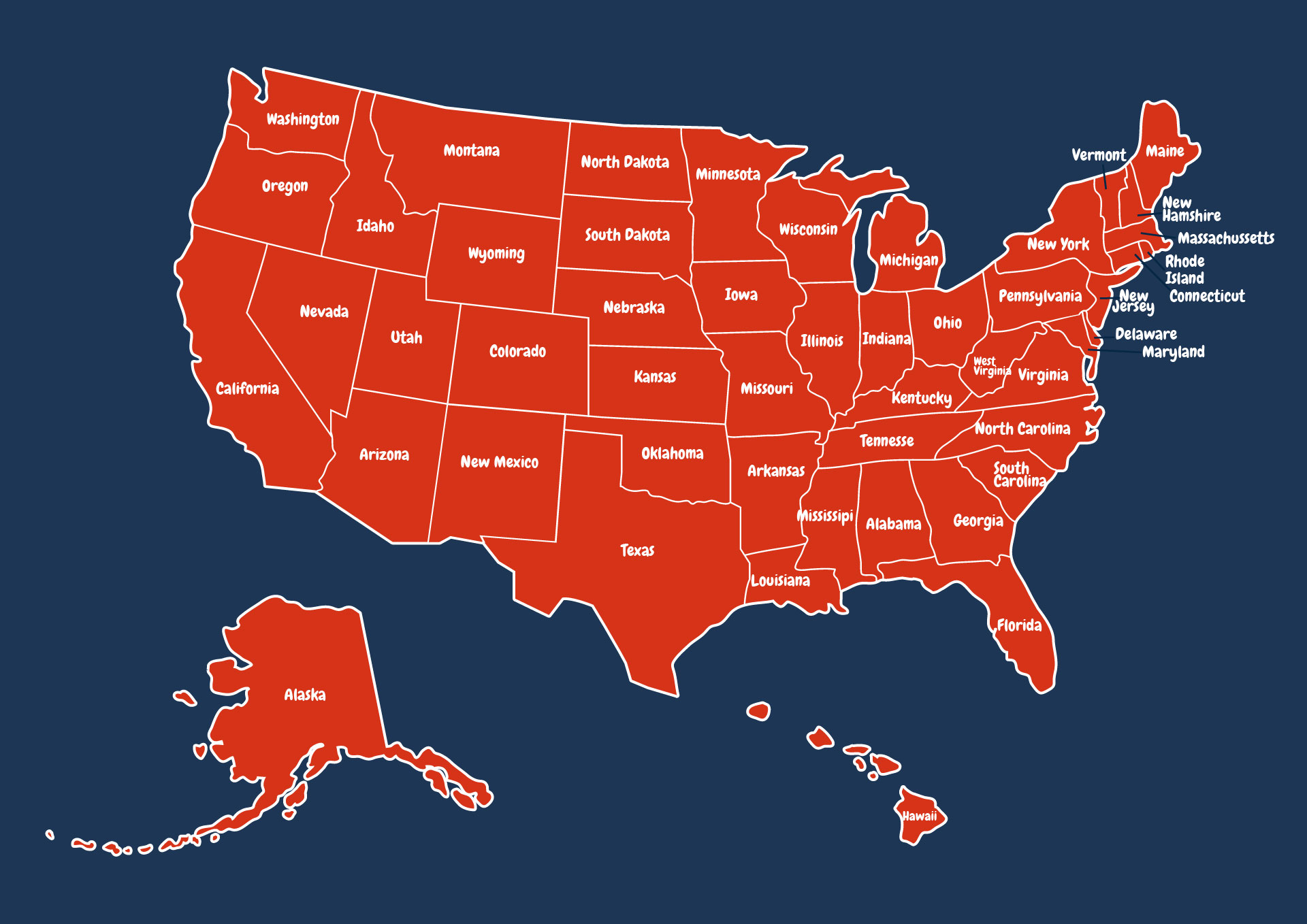 Printable USA Map with 50 States Printable USA Map with 50 States