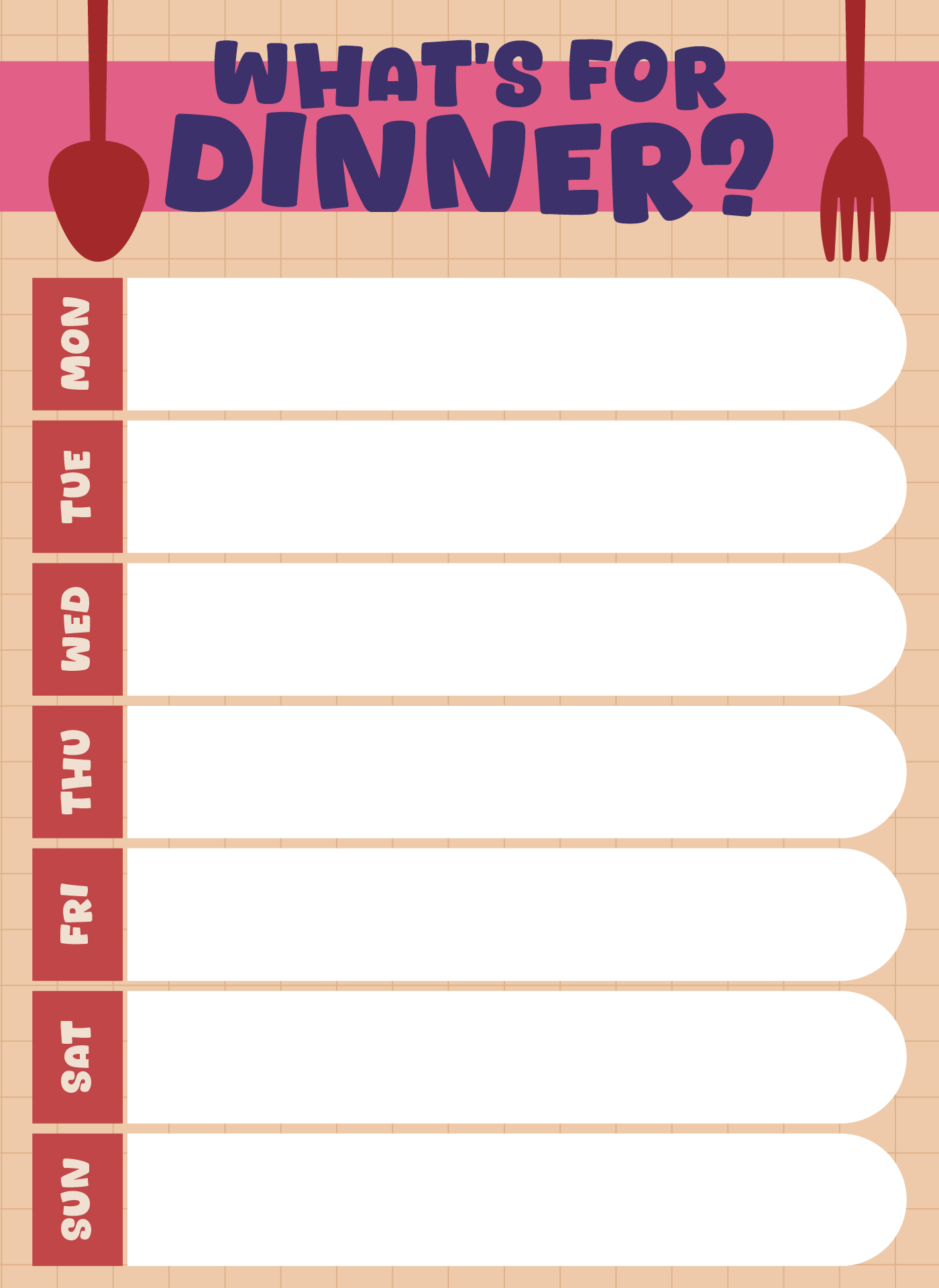 Printable Weekly Dinner Menu Organizer Printable Weekly Dinner Menu Organizer