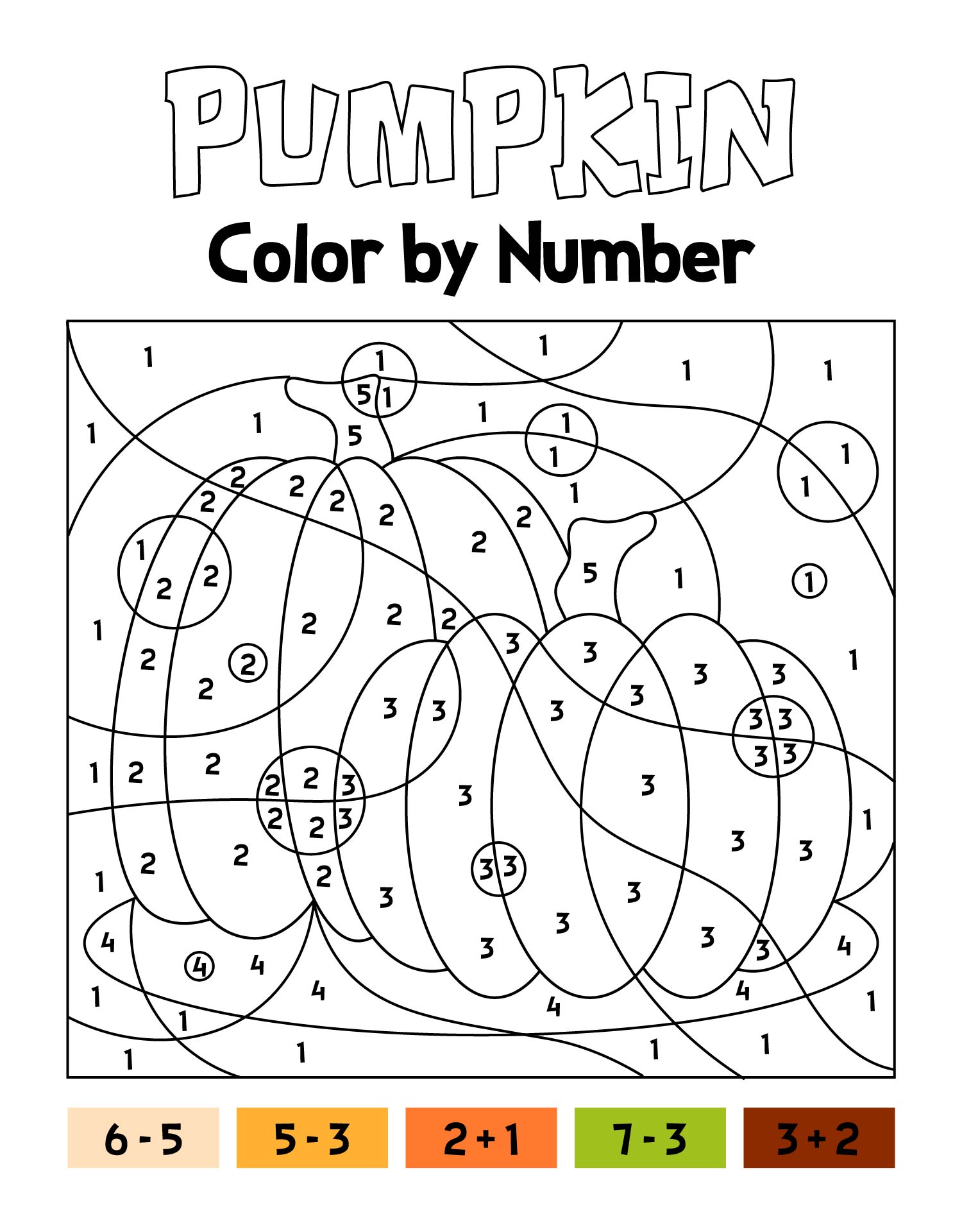 Pumpkin Number Counting Worksheets
