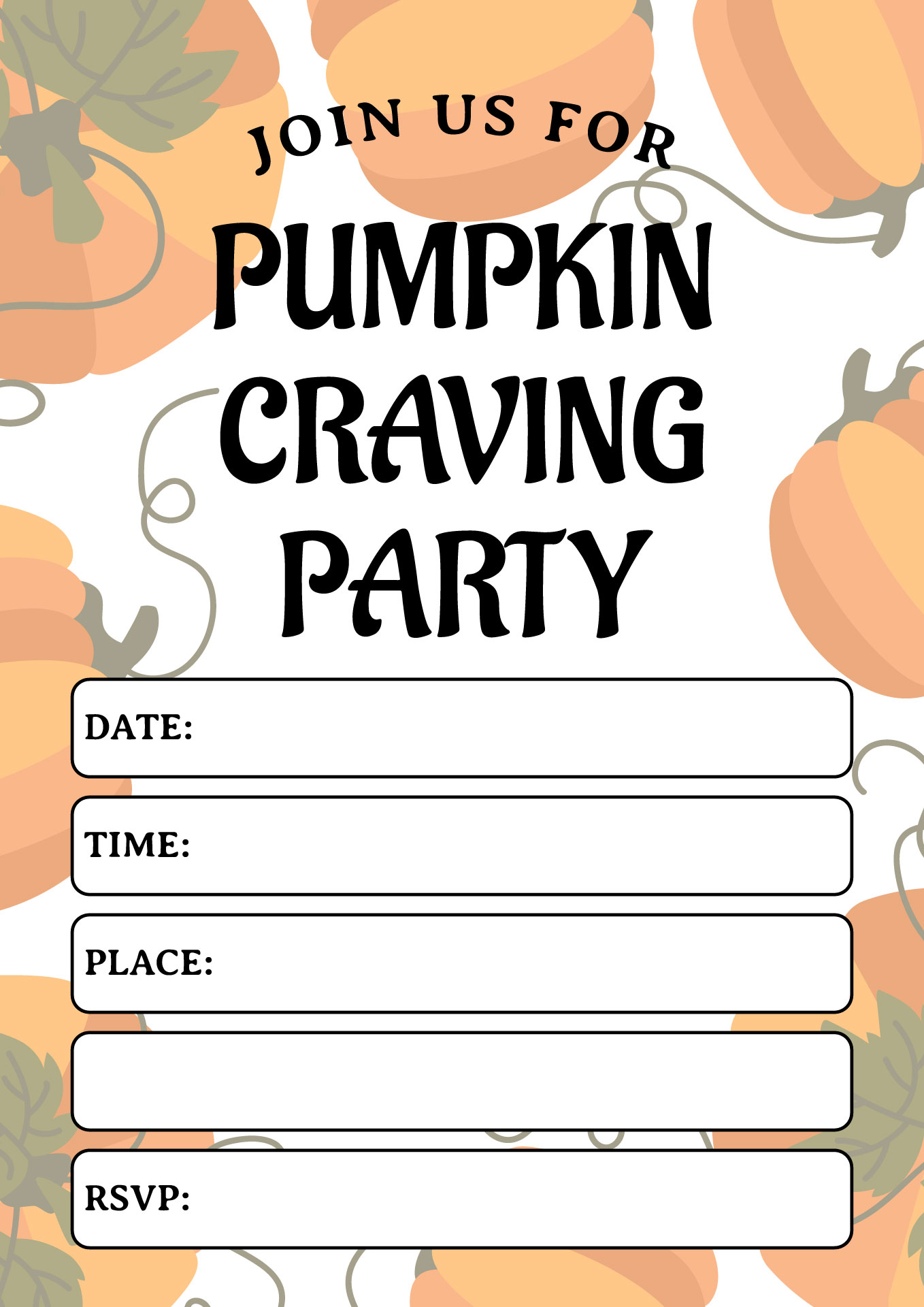 Pumpkin Party Invitations