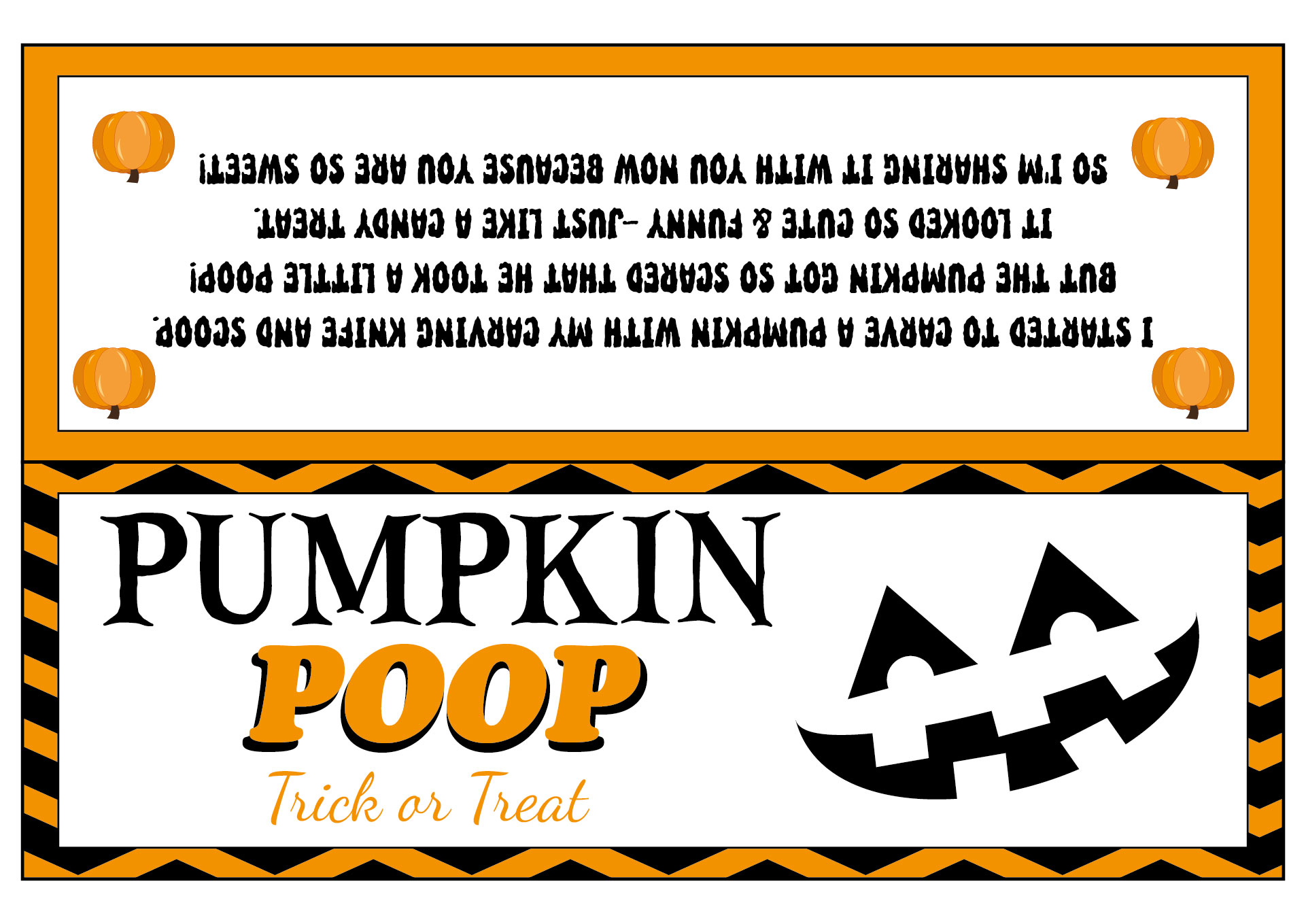 Pumpkin Poo Trick or Treat Handout Pumpkin Poo Trick or Treat Handout