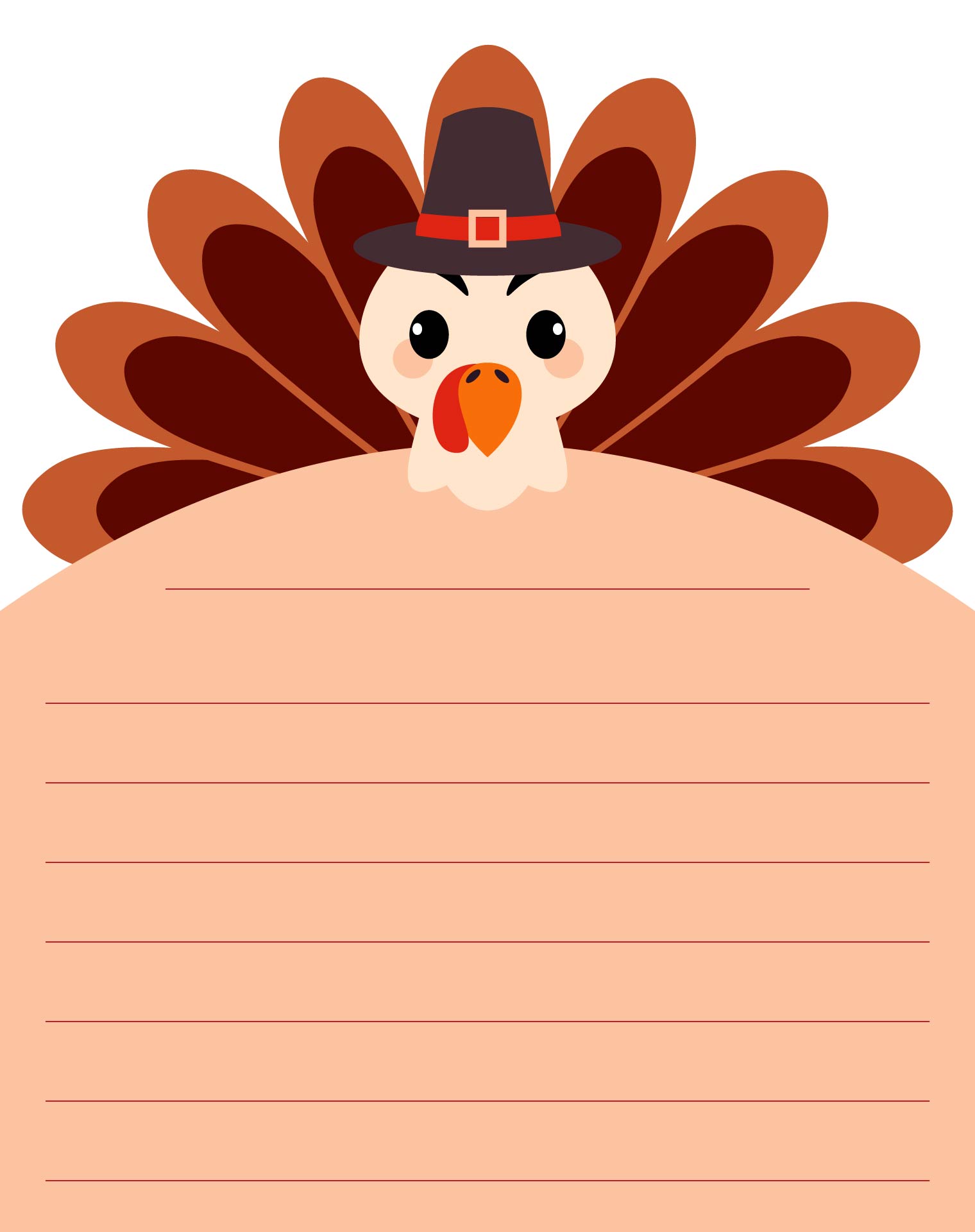 Thanksgiving Letterhead with Turkey Design