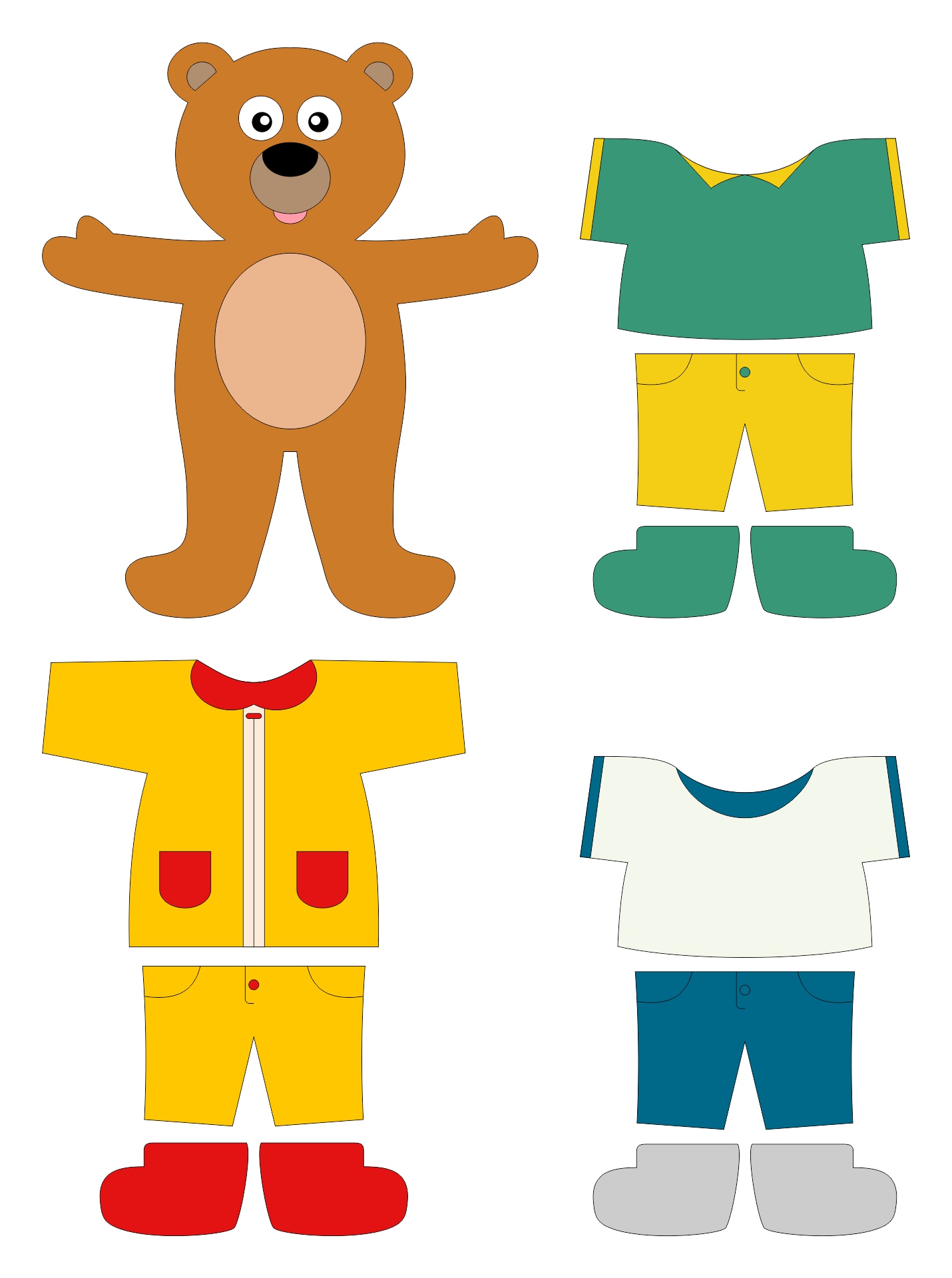Weather Bear Clothes Printable