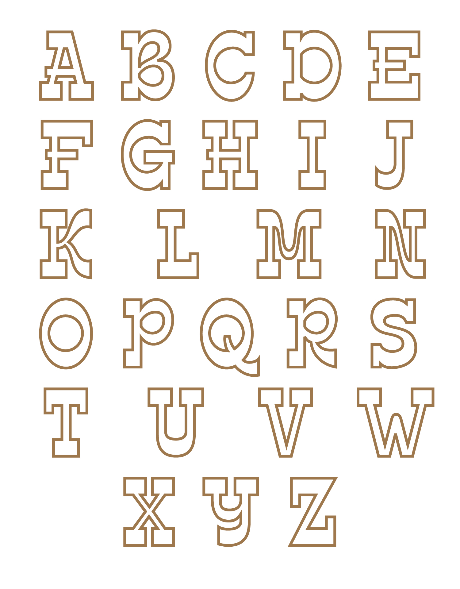 Wild West Style Alphabet Letters Printable