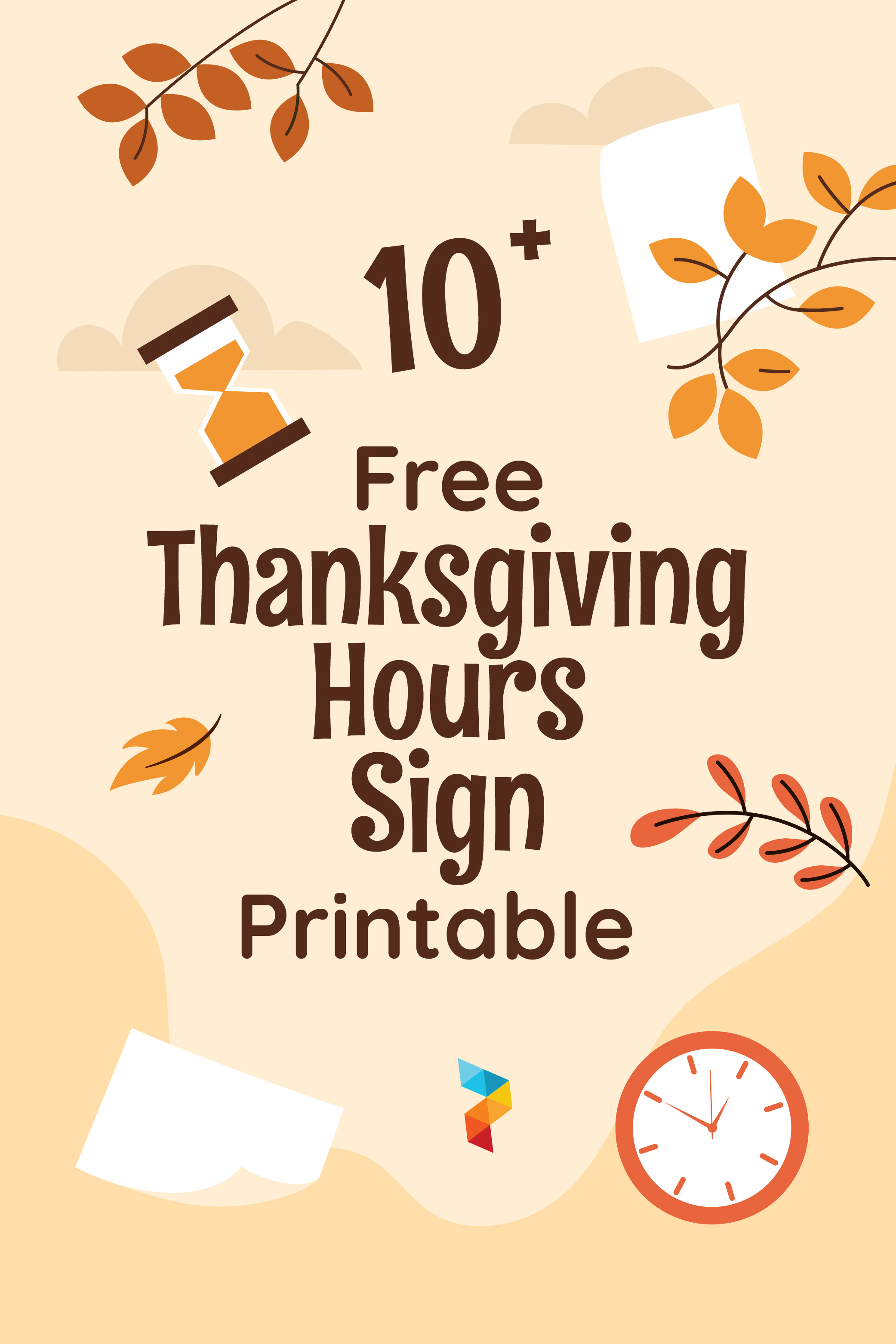 Thanksgiving Hours Sign Printable
