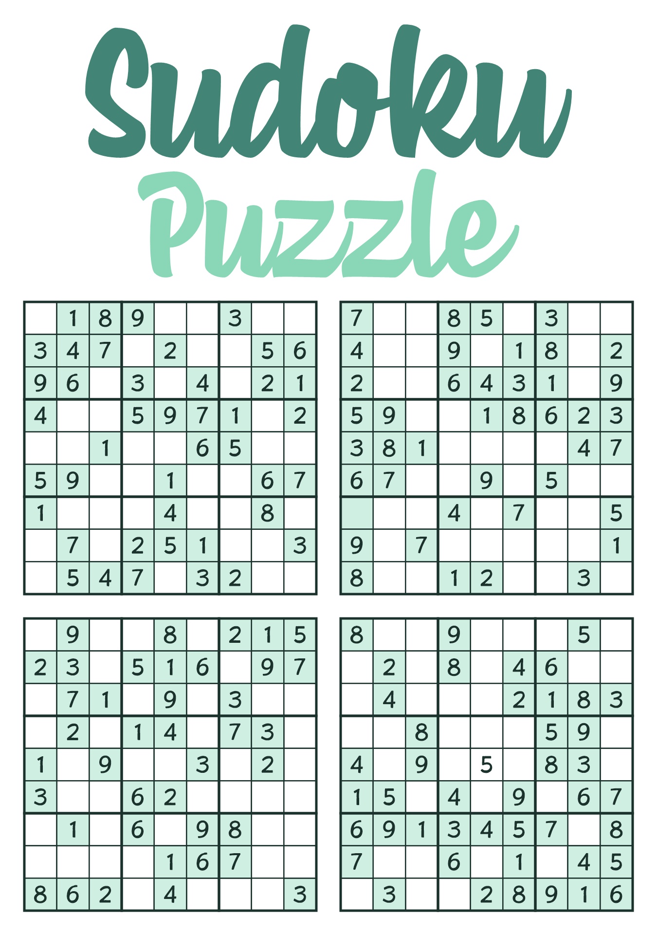 Advanced Sudoku Worksheets Printable