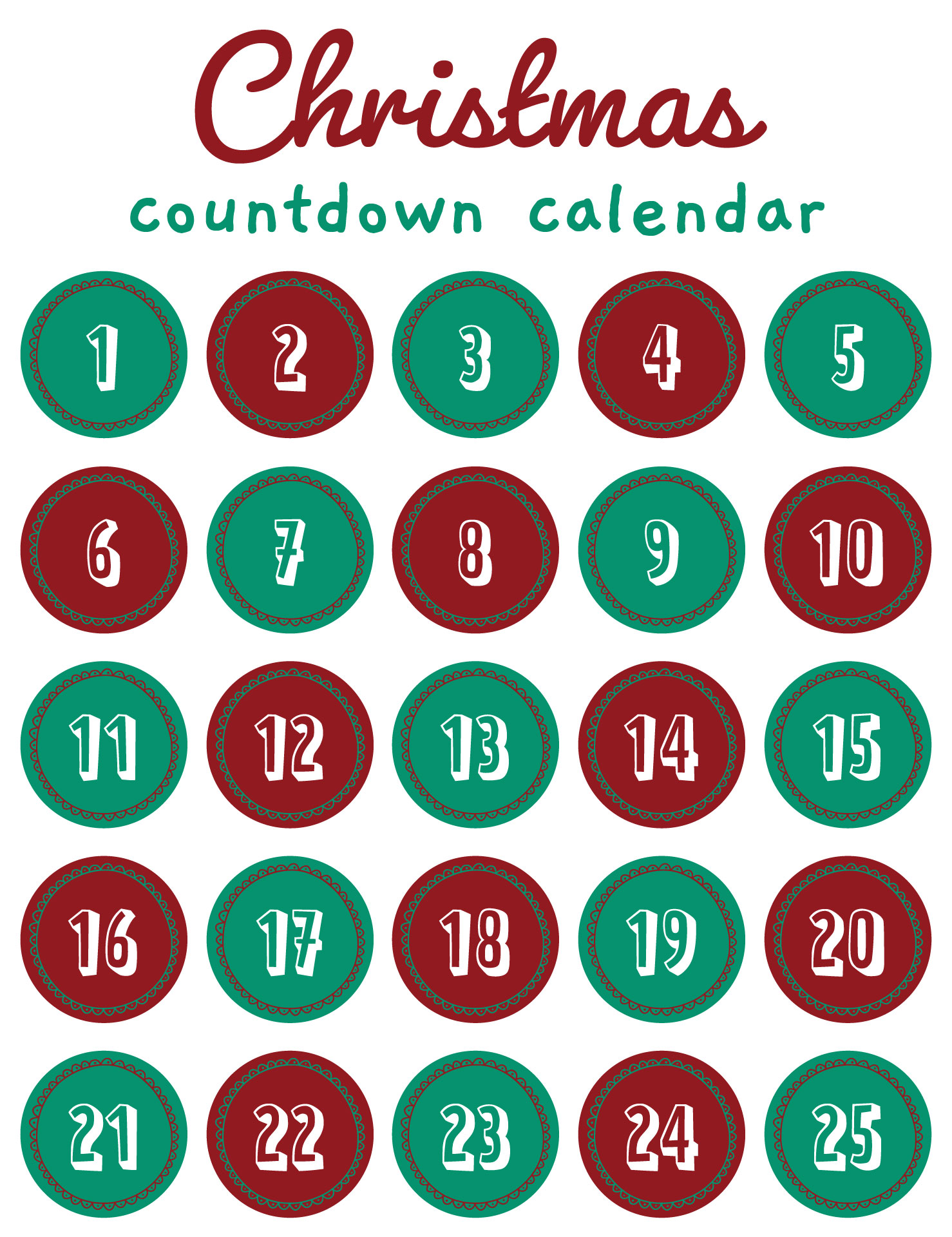 Advent Calendar Printable Sheets Advent Calendar Printable Sheets