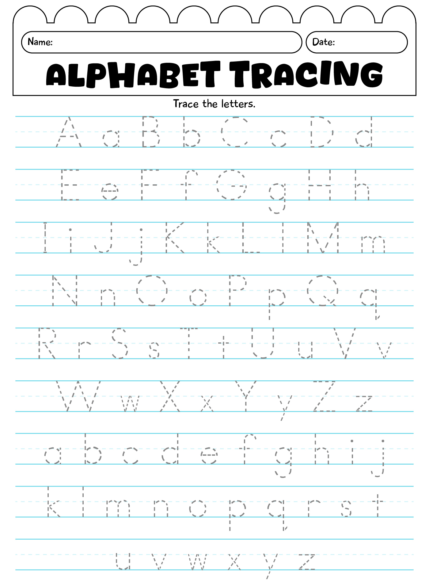 Alphabet Tracing Letters Printable Sheets Alphabet Tracing Letters Printable Sheets