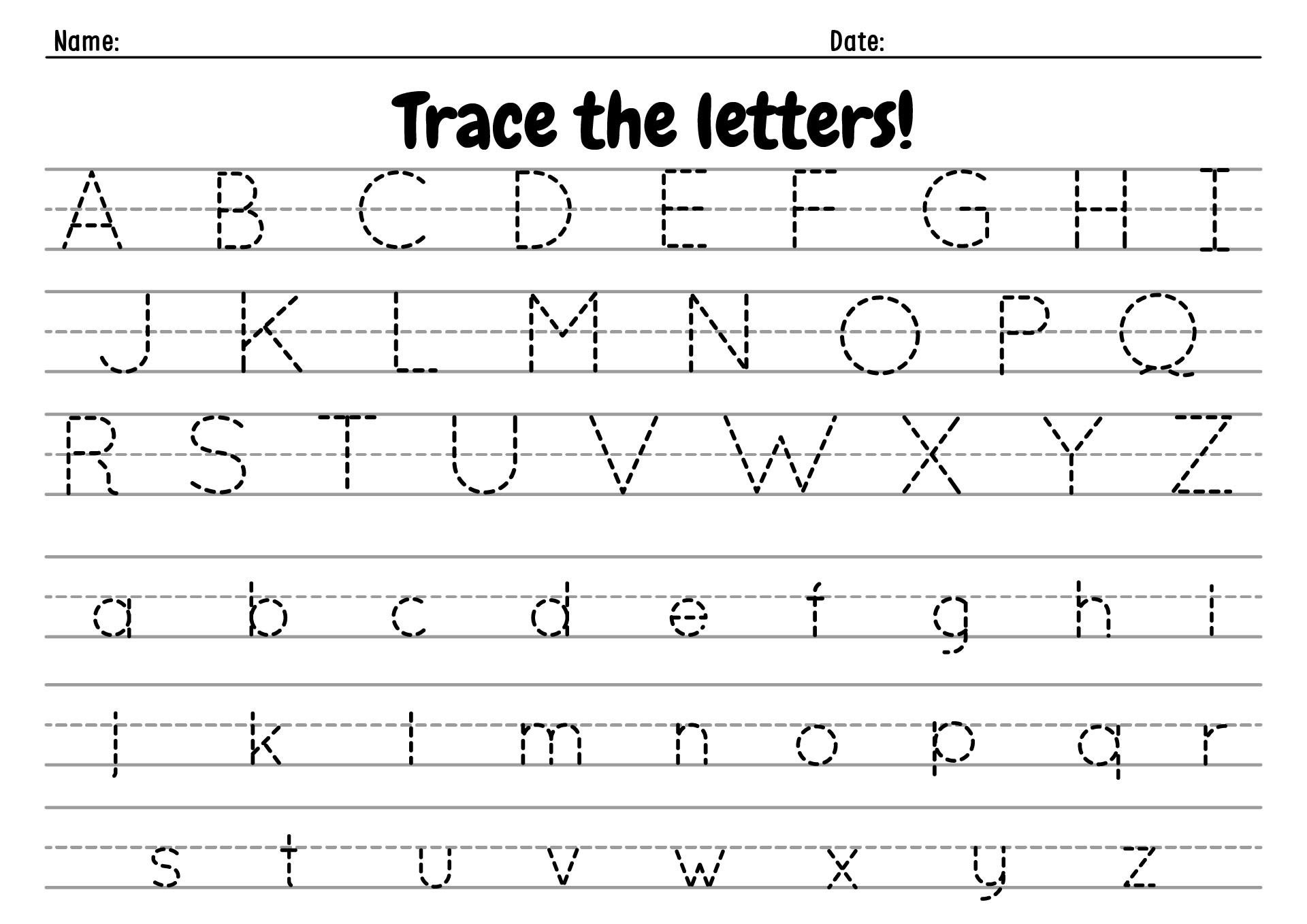 Alphabet Tracing Letters Worksheets Alphabet Tracing Letters Worksheets