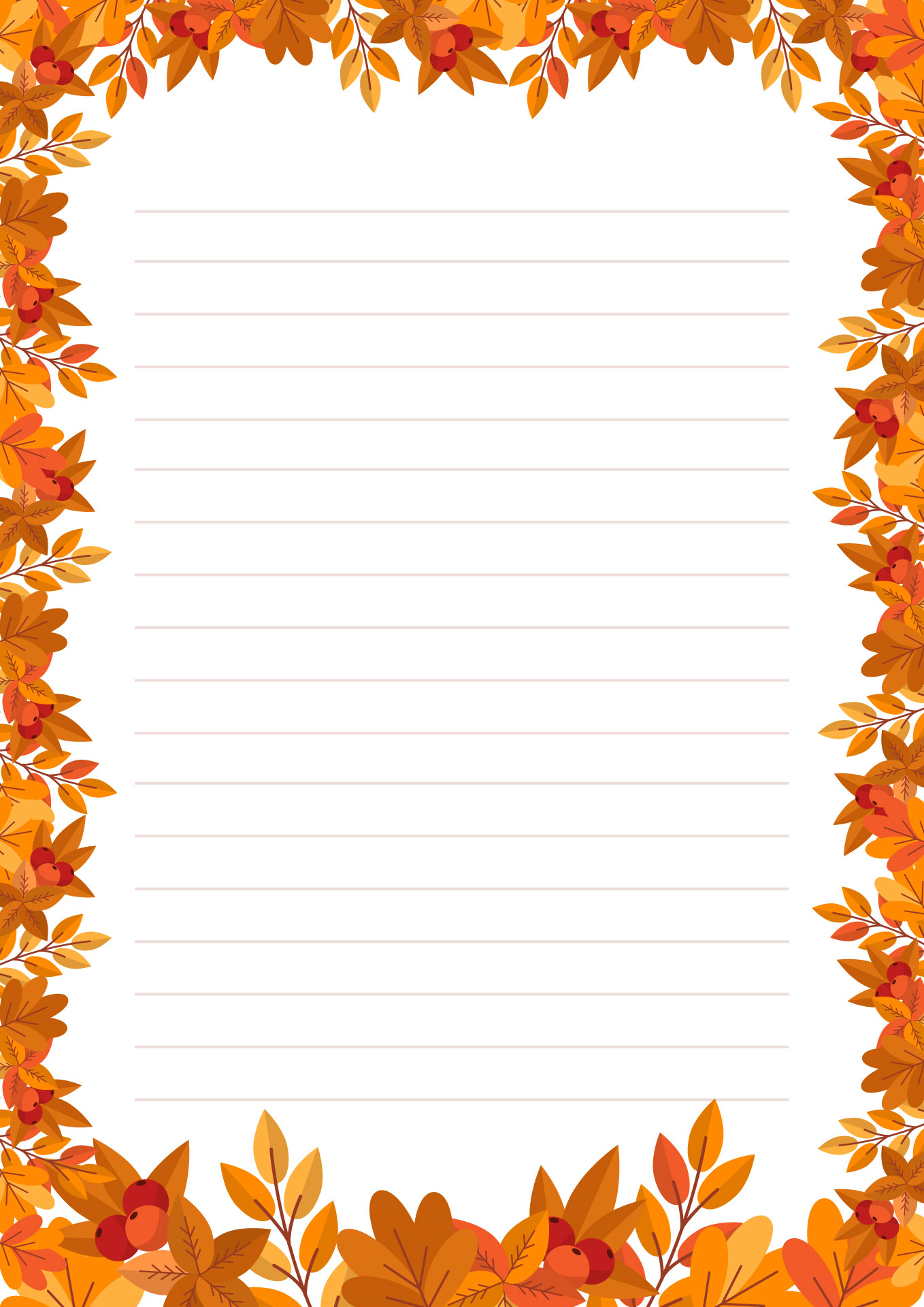 Autumn Harvest Pumpkin Border for Writing Autumn Harvest Pumpkin Border for Writing