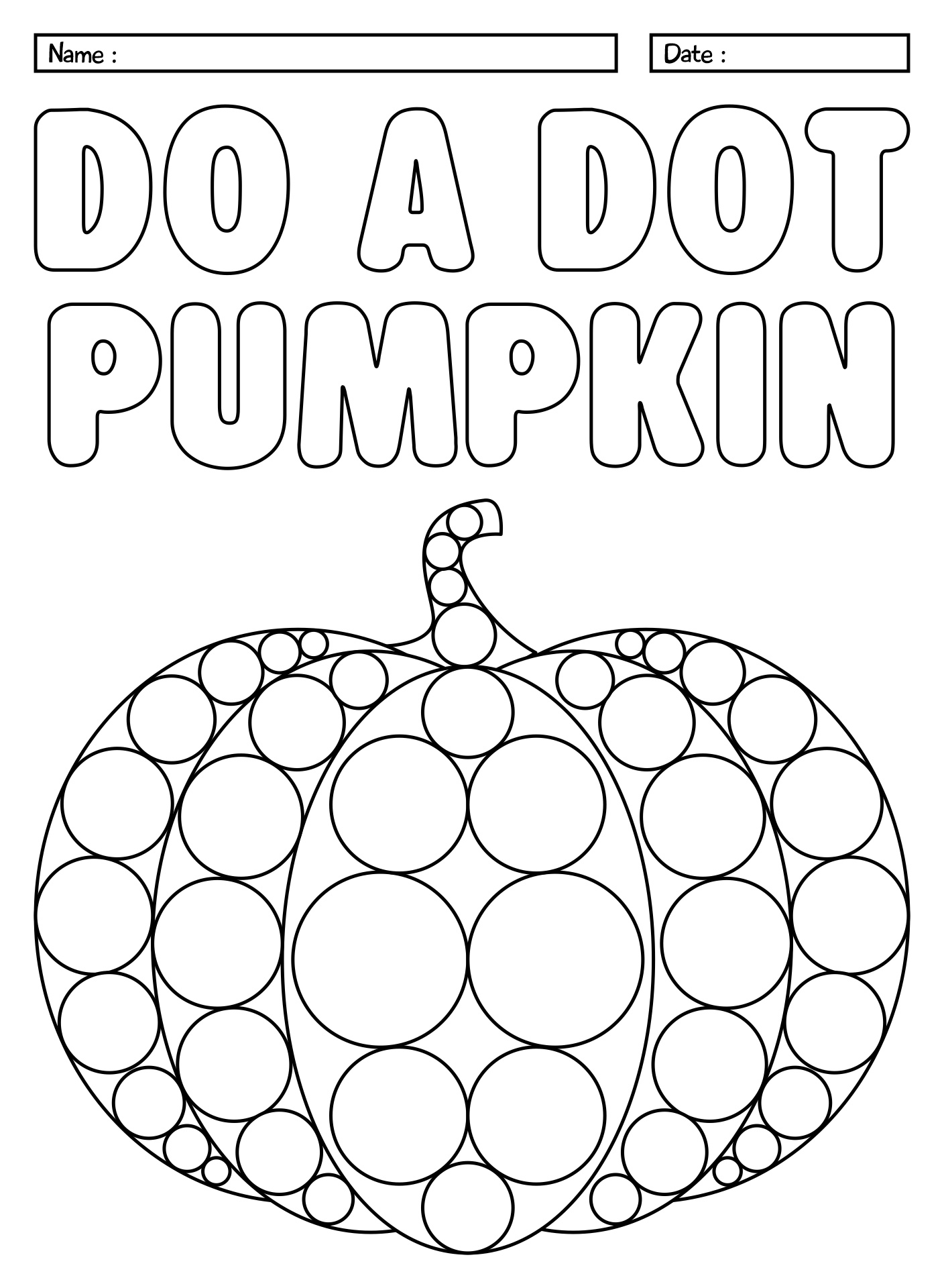 Autumn Pumpkin Dot Marker Printable Autumn Pumpkin Dot Marker Printable