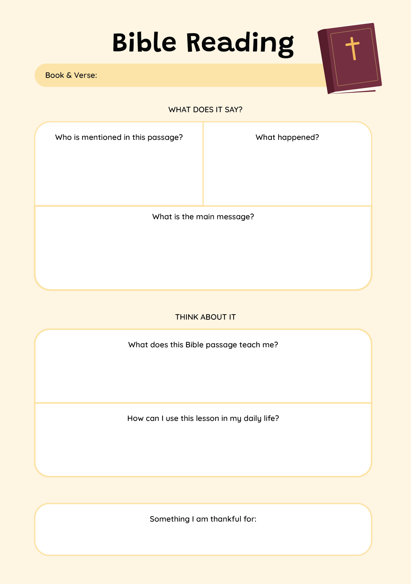 Bible Study Printable for All Ages Bible Study Printable for All Ages