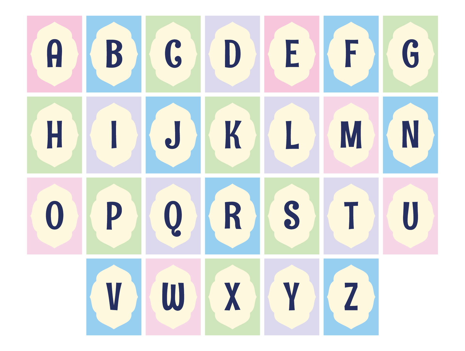 Blank Printable Alphabet Banner Letters Blank Printable Alphabet Banner Letters