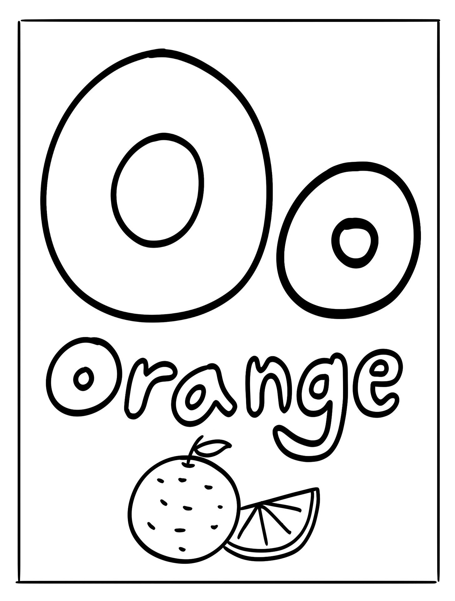 Bubble Letter O Coloring Pages